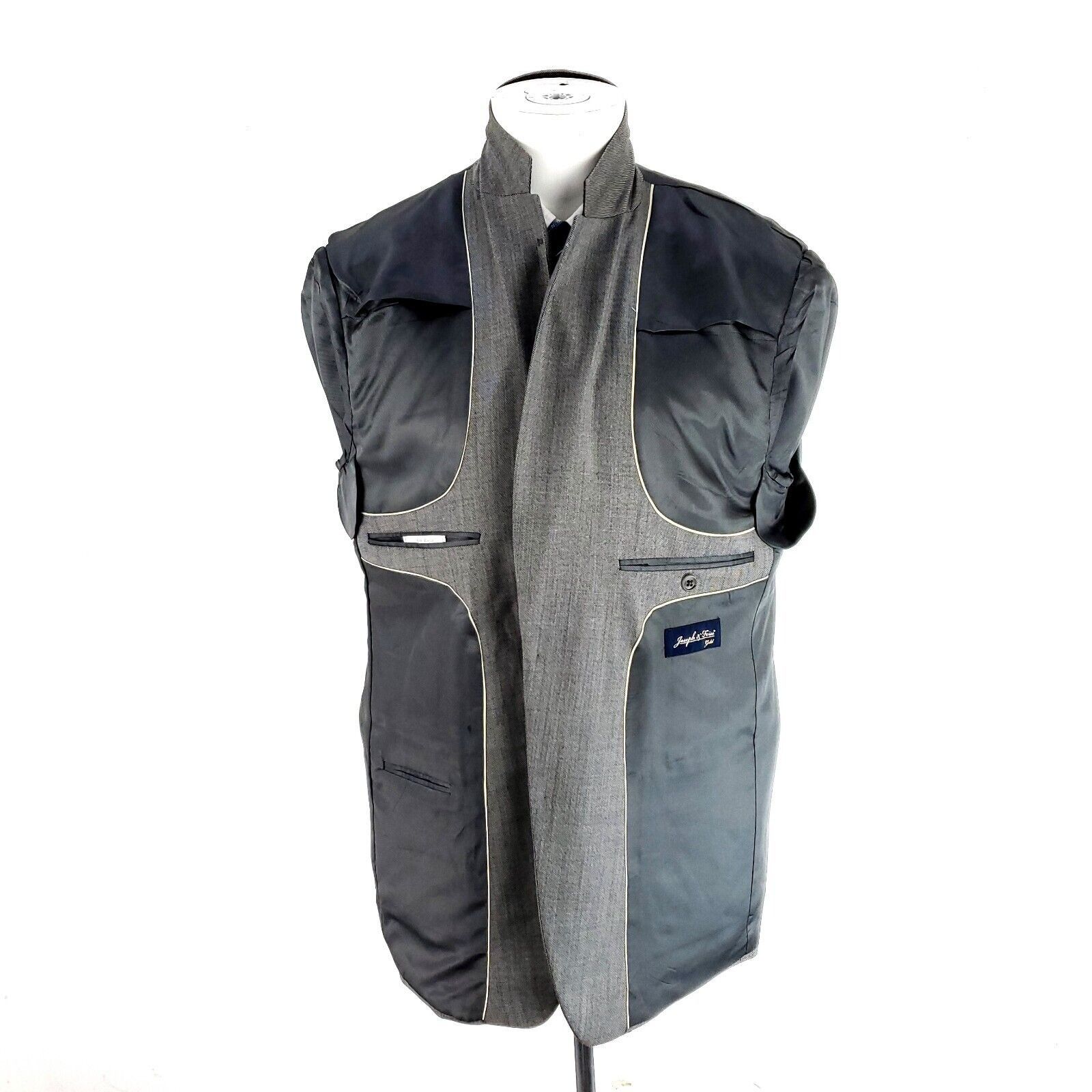 Joseph & Feiss Joseph & Feiss Gold Wool 2 Button Blazer 42R Gray Sharkskin Size 42R - 9 Thumbnail