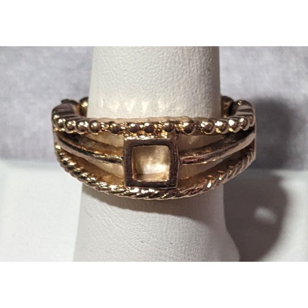 Other Paparazzi A Square Deal Gold Tone Stretch Ring Size 8 Size ONE SIZE - 8 Thumbnail