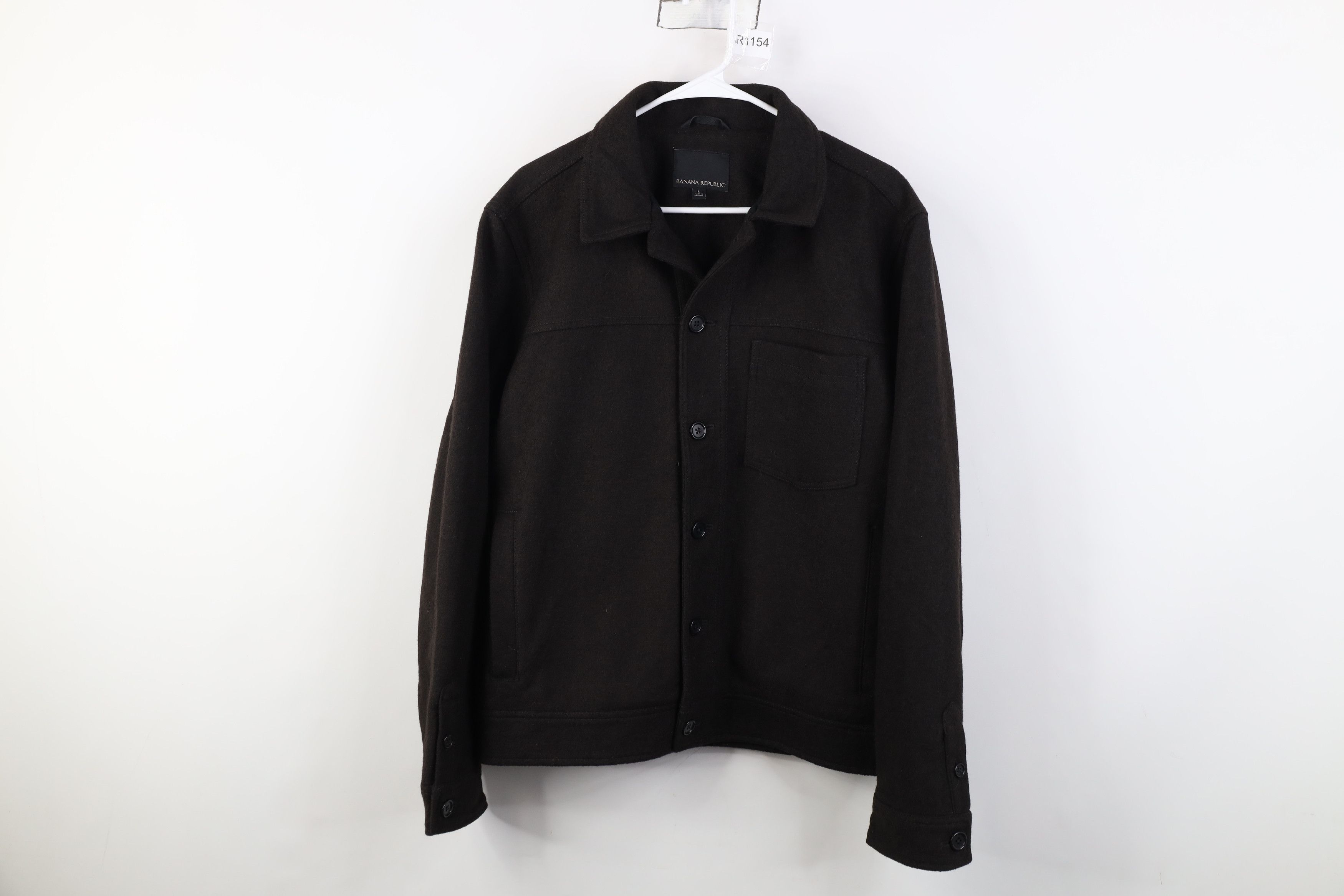 Banana Republic Banana Republic Wool Button Trucker Jacket Chocolate Brown Size US L / EU 52-54 / 3 - 1 Thumbnail
