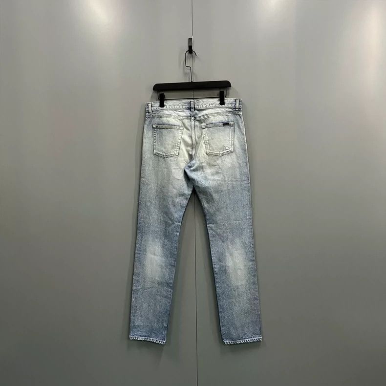 Yves Saint Laurent Saint LaruentBlue Wash Damage Jeans 2502-Nextarrow Size US 31 - 2 Thumbnail