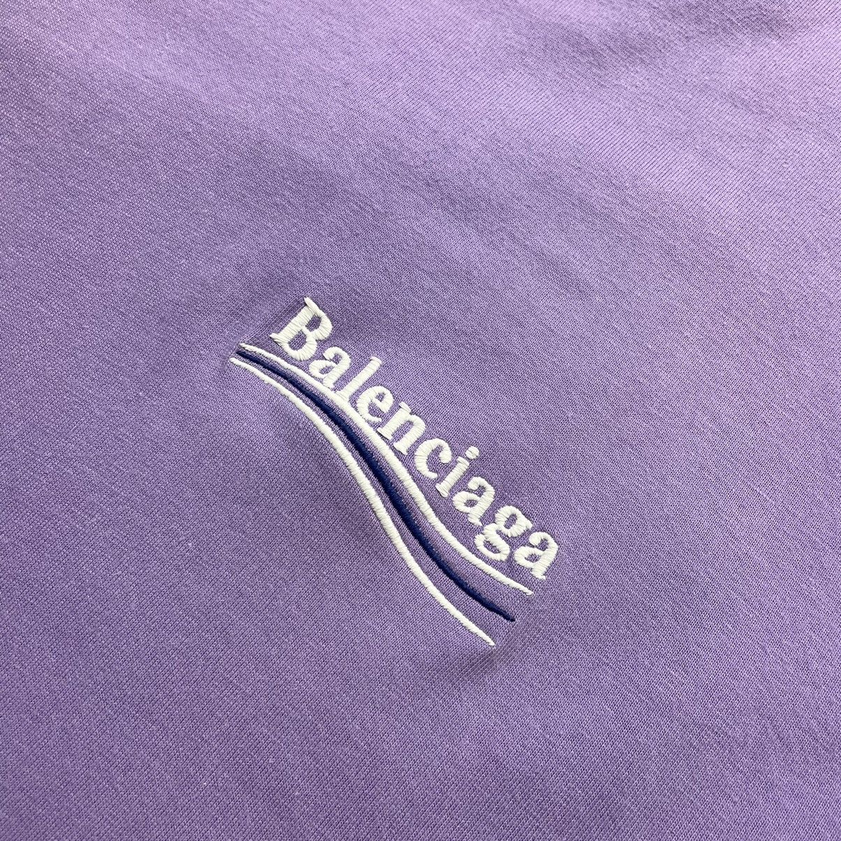 Balenciaga Balenciaga Violet Logo Print Oversized T Shirt Size US XS / EU 42 / 0 - 3 Thumbnail