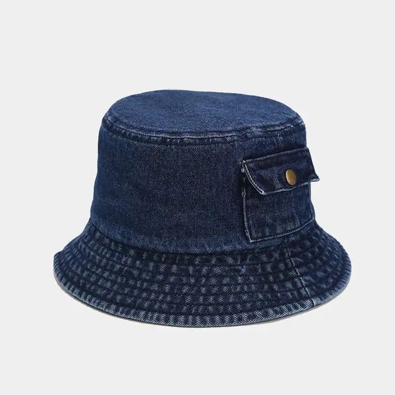 Japanese Brand Denim Solid Color Bucket Hat Size ONE SIZE - 1 Thumbnail