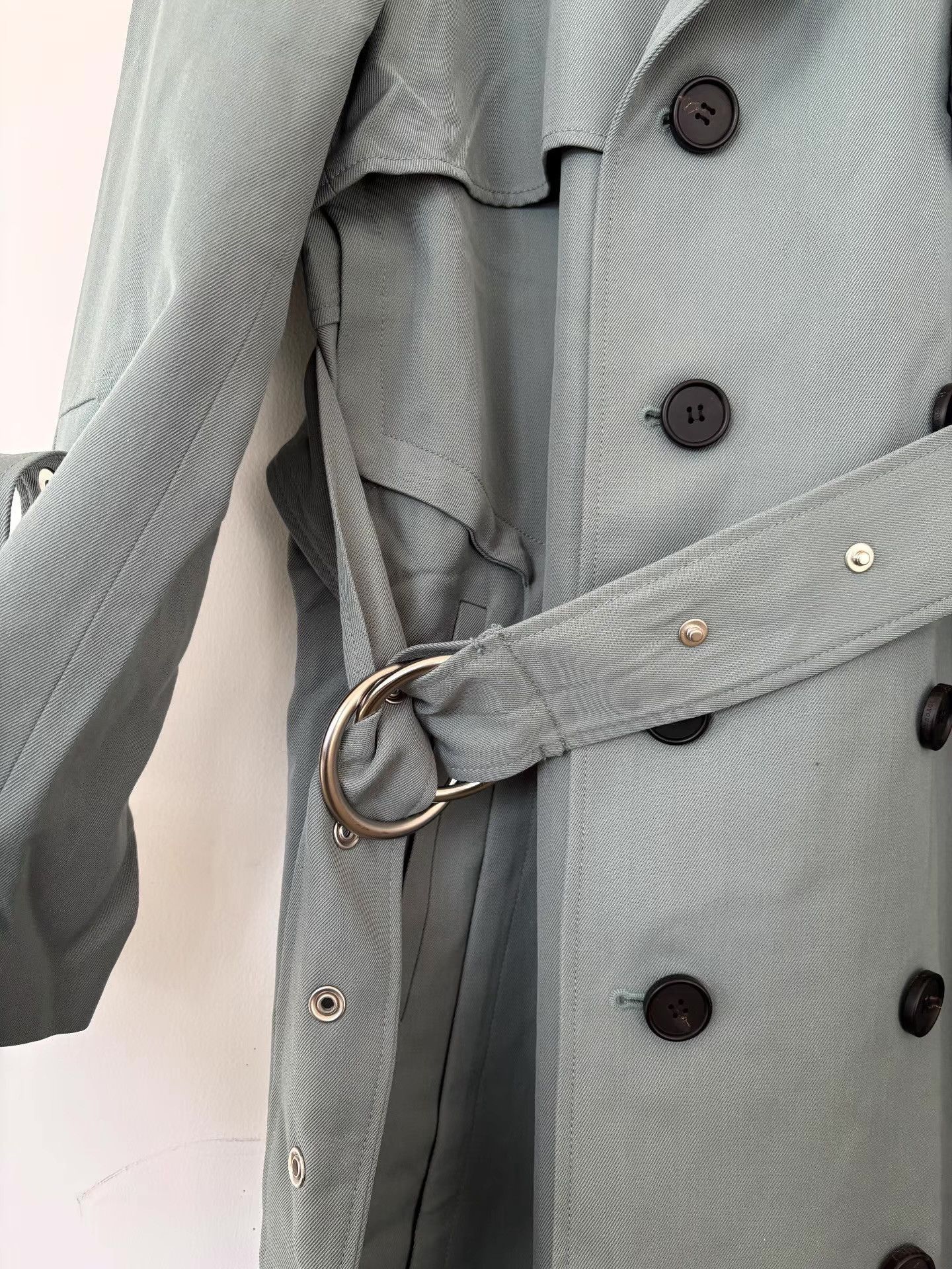 Wooyoungmi Gray Double-Breasted Trench Coat with Belt Size US M / EU 48-50 / 2 - 5 Thumbnail