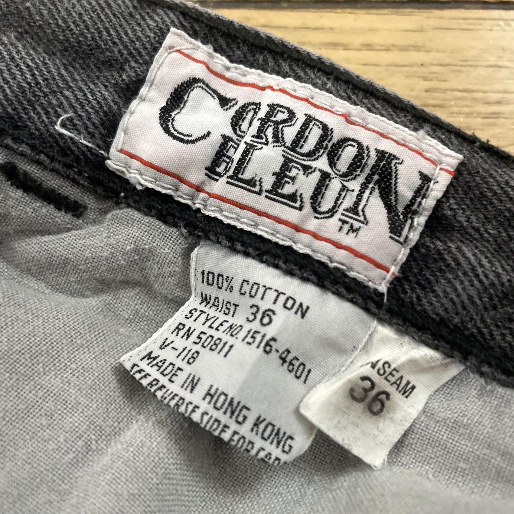Cordone VINTAGE Cordon Bleu Jeans Men 36 Denim 34X32 Gray Black 90s Streetwear Straight Jeans Mens Size US 36 / EU 52 - 7 Thumbnail