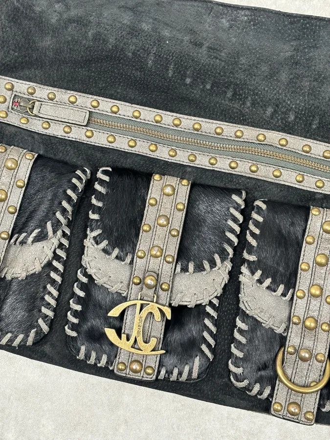 Roberto Cavalli AW2008 Cavalli Black Fur Suede Shoulder Bag Size ONE SIZE - 4 Thumbnail