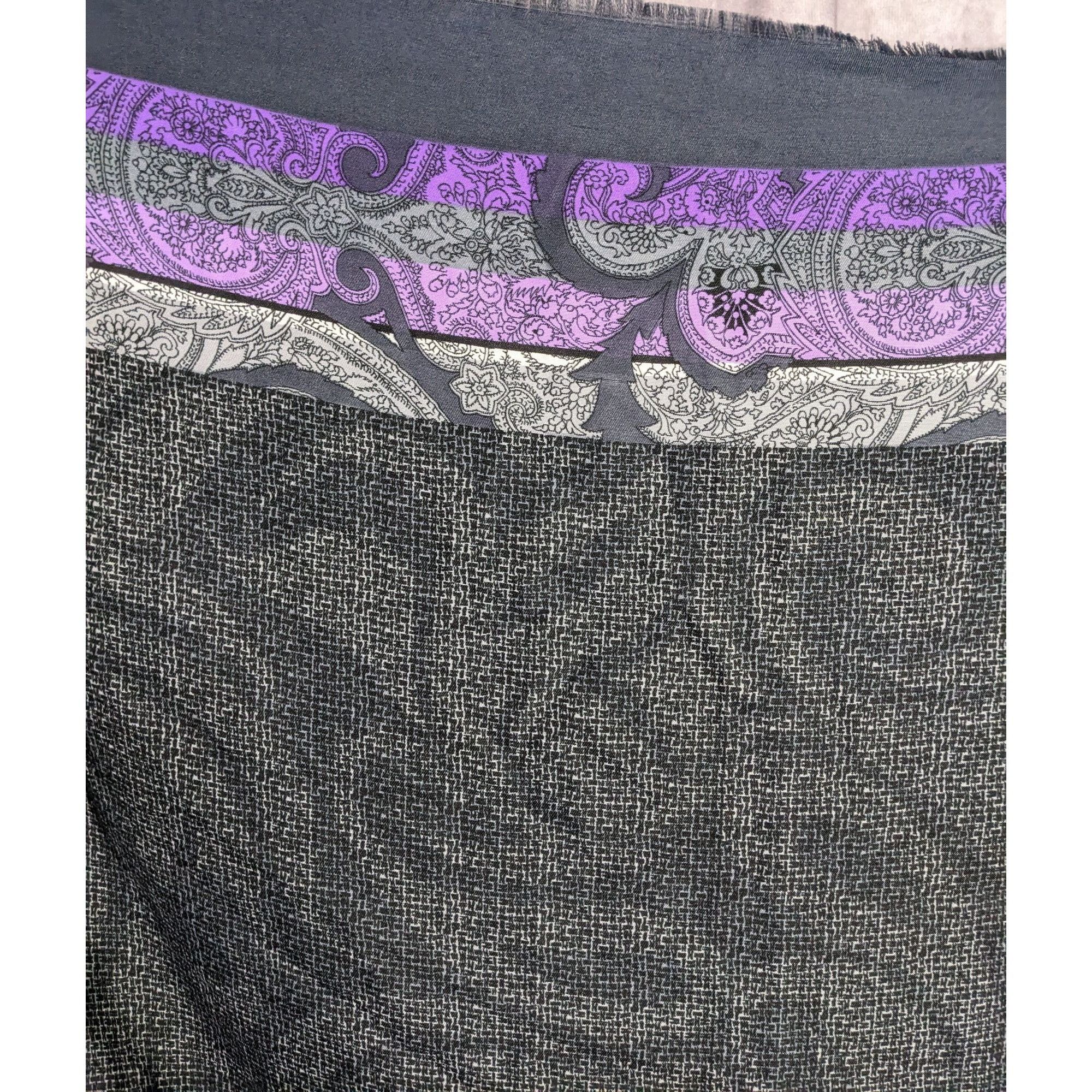 Other Marco Corsari Vintage Gothic Paisley Scarf 46x46 Purple & Gr Size ONE SIZE - 8 Thumbnail