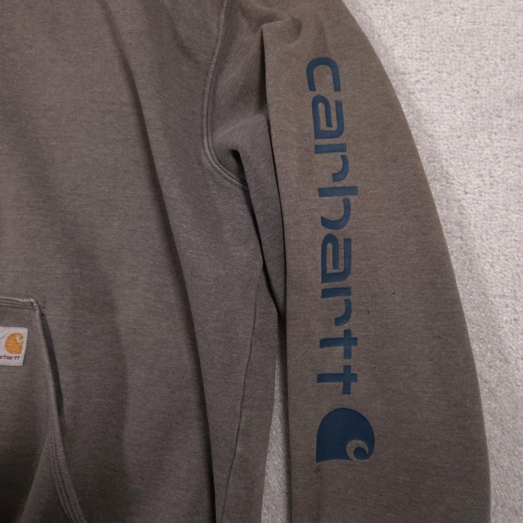 Carhartt VINTAGE Carhartt Sweatshirt Hoodie Mens 2XL Gray Original Fit Sleeve Logo Workwear Pullover Hooded Pockets Lined Graphic Print Size US XXL / EU 58 / 5 - 4 Thumbnail