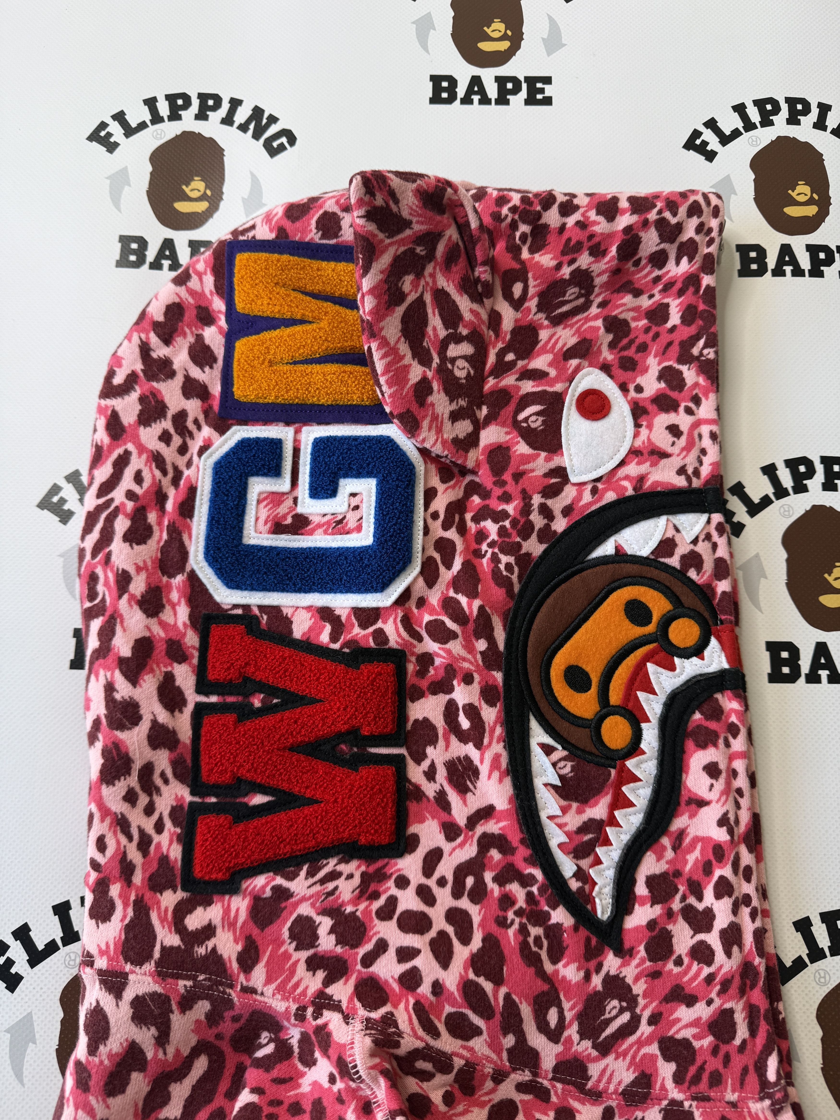 Bape BAPE WILD LEOPARD PATTERN MILO SHARK FULL ZIP HOODIE Size M / US 6-8 / IT 42-44 - 6 Thumbnail