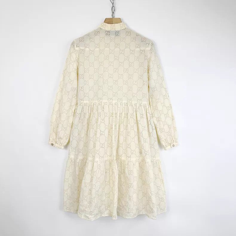 Gucci Gucci Beige hollow jacquard double G embroidery logo dress Size XS / US 0-2 / IT 36-38 - 2 Thumbnail
