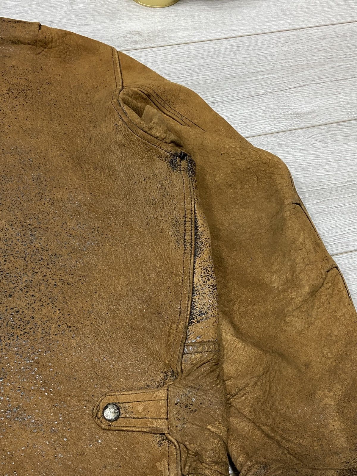 Chevignon Chevignon vintage leather worn distressed leather jacket fly Size US XL / EU 56 / 4 - 17 Thumbnail