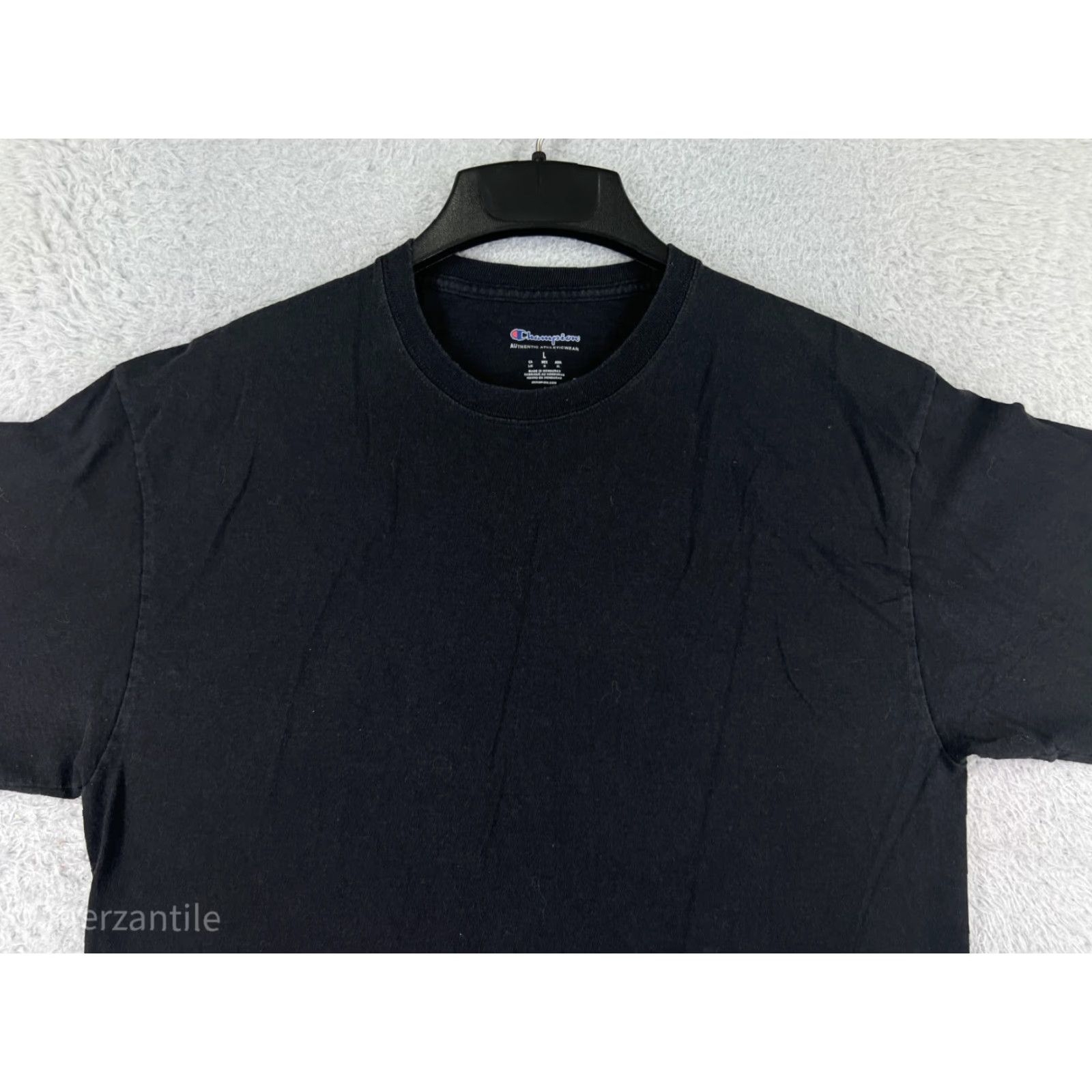 Champion Champion Shirt Women’s Large Black Long Sleeve Logo 100% Cotton All Seasons Casual Pullover Mens Womens Boys Girls Size L / US 10 / IT 46 - 4 Thumbnail
