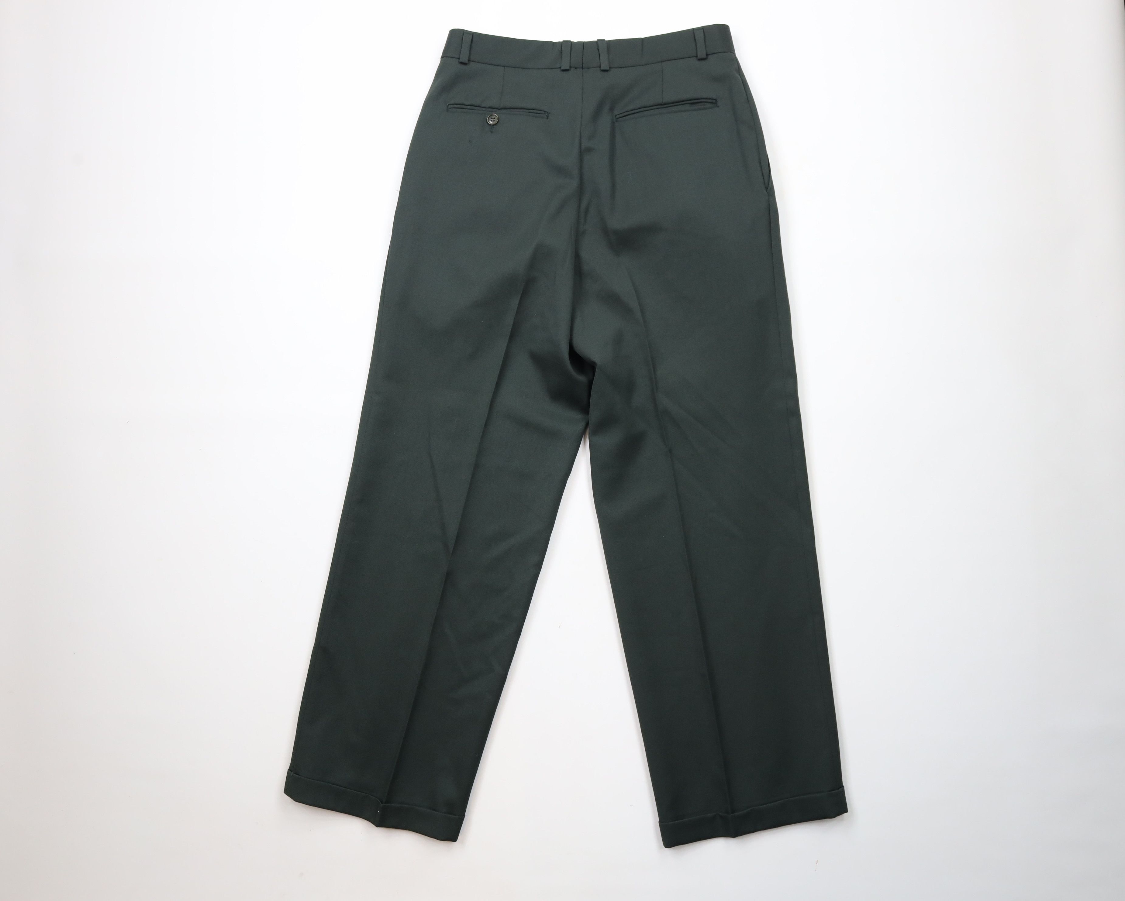 Ralph Lauren × Vintage Vintage 90s Ralph Lauren Wide Leg Chino Pants Green Wool Size US 28 / EU 44 - 8 Thumbnail