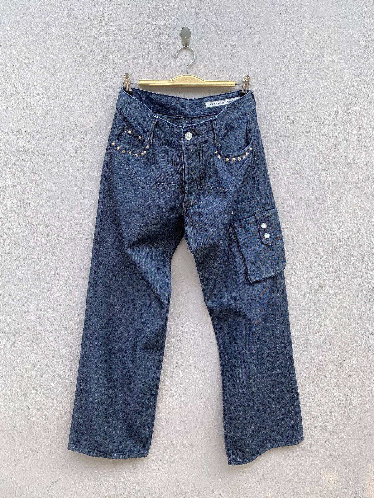 Issey Miyake SUNAO KUWAHARA by Issey Miyake Cargos Studded Indigo Jeans Size US 34 / EU 50 - 1 Thumbnail