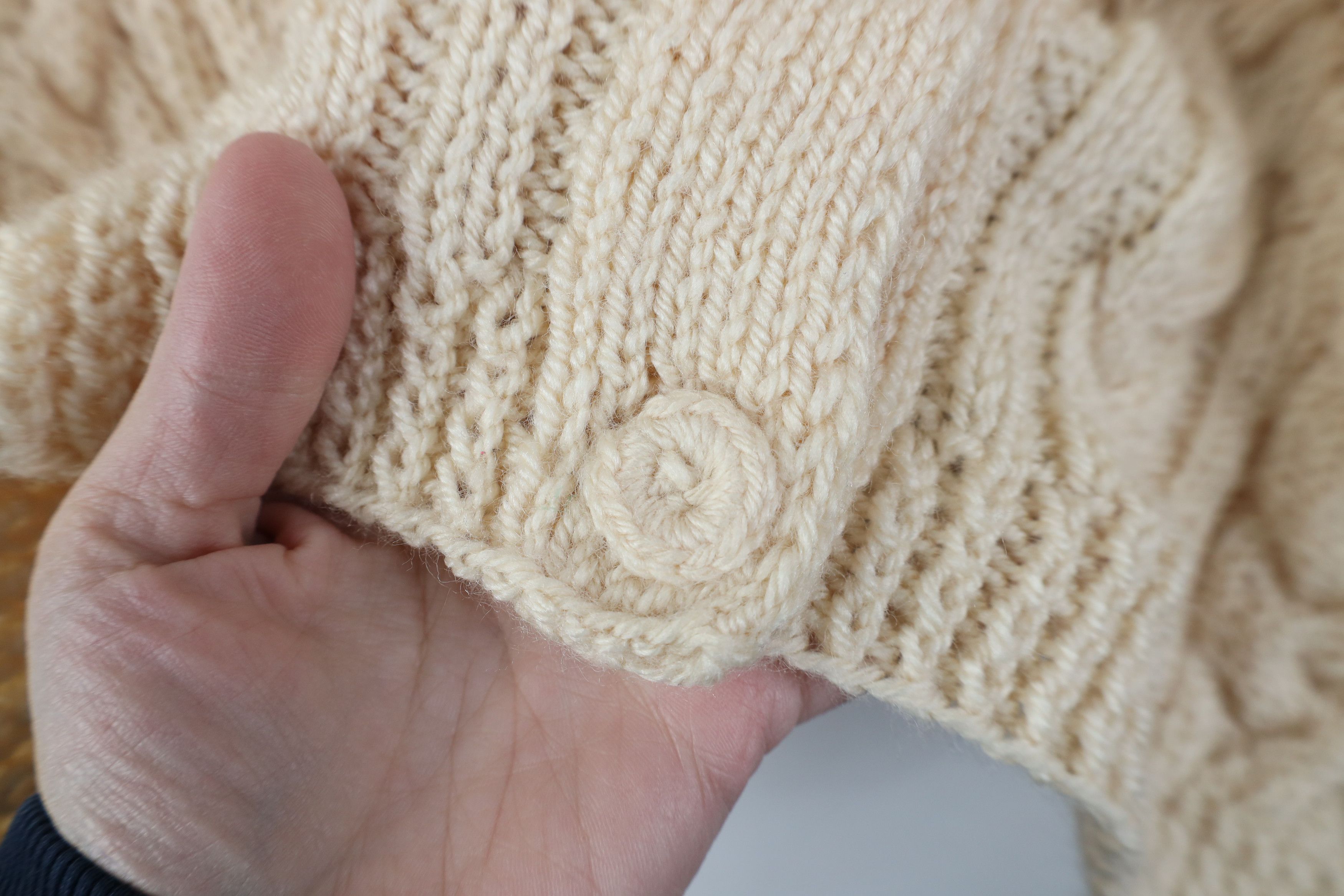 Vintage Vintage 60s 70s Chunky Cable Knit Fisherman Cardigan Sweater Size M / US 6-8 / IT 42-44 - 4 Thumbnail