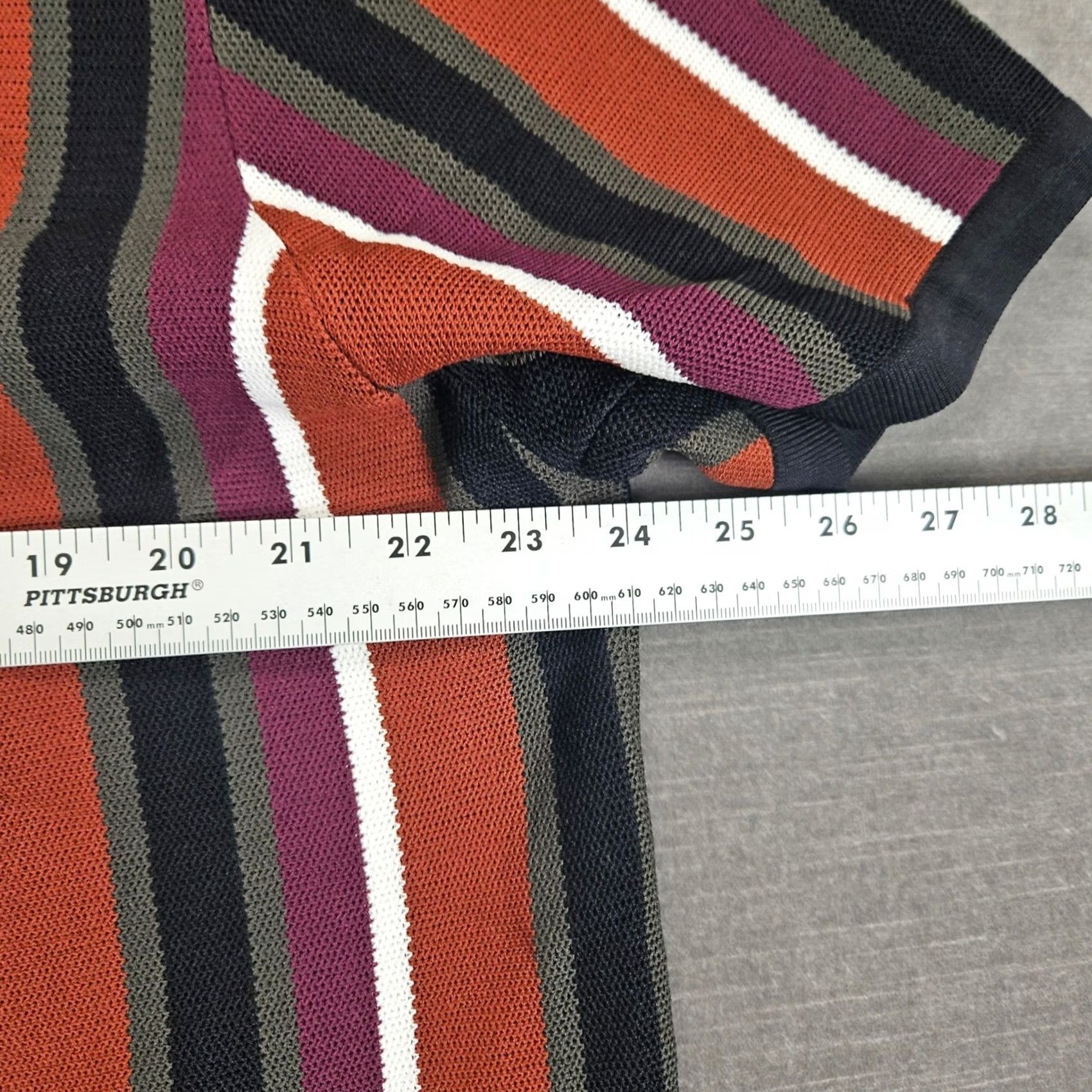 Vintage PJ Paul Jones 2XL Mens Shirt Knit Striped Short Sleeve Button Up Brown Size US XXL / EU 58 / 5 - 4 Thumbnail