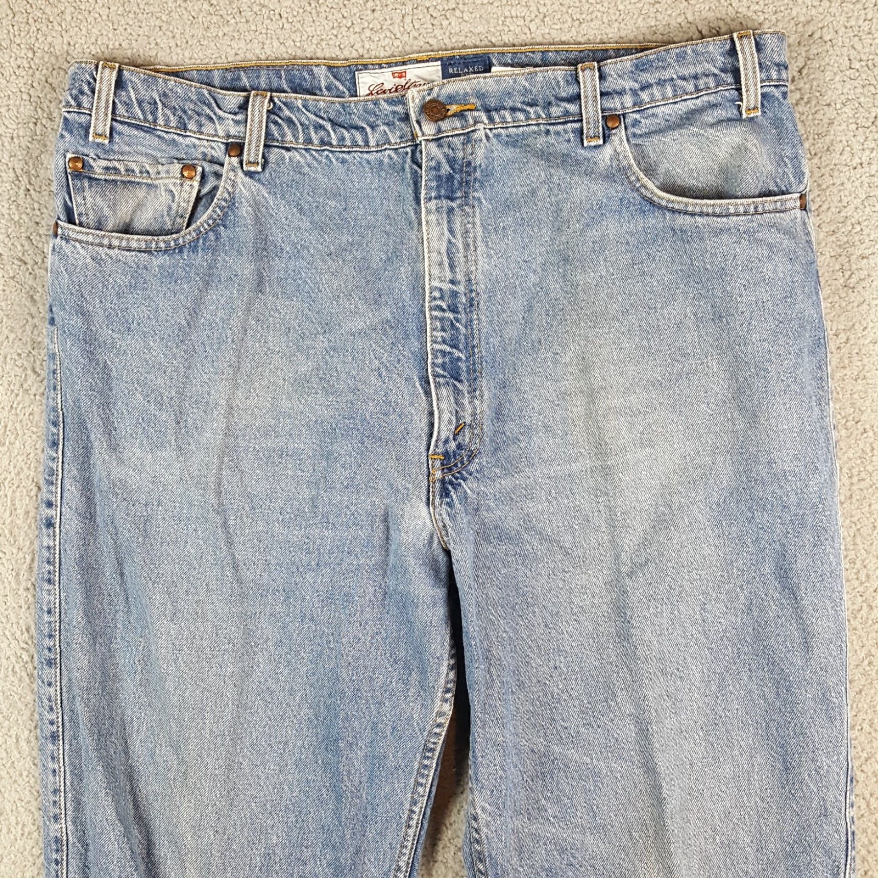 Levi's VINTAGE Levi's Jeans 90s 540 Faded Stonewash Relaxed Fit 42x34 Denim Blue Mens Jeans 5-Pocket Design Inseam 34” Cotton Denim Zipper Button Logo N/A Size US 42 / EU 58 - 2 Thumbnail