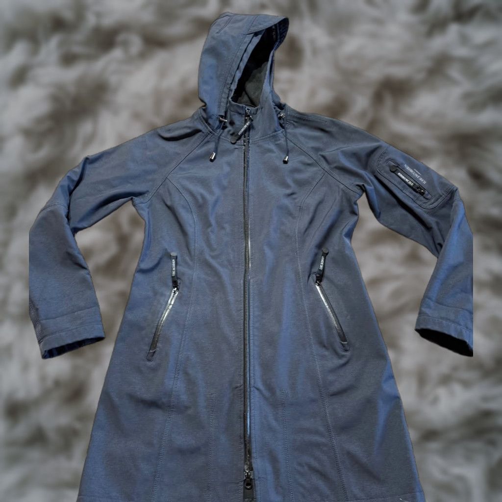 Vintage Isle Jacobsen Womens Jacket Size 38 Navy Blue Rain Coat ZIPPER FLAW Size XS / US 0-2 / IT 36-38 - 1 Thumbnail