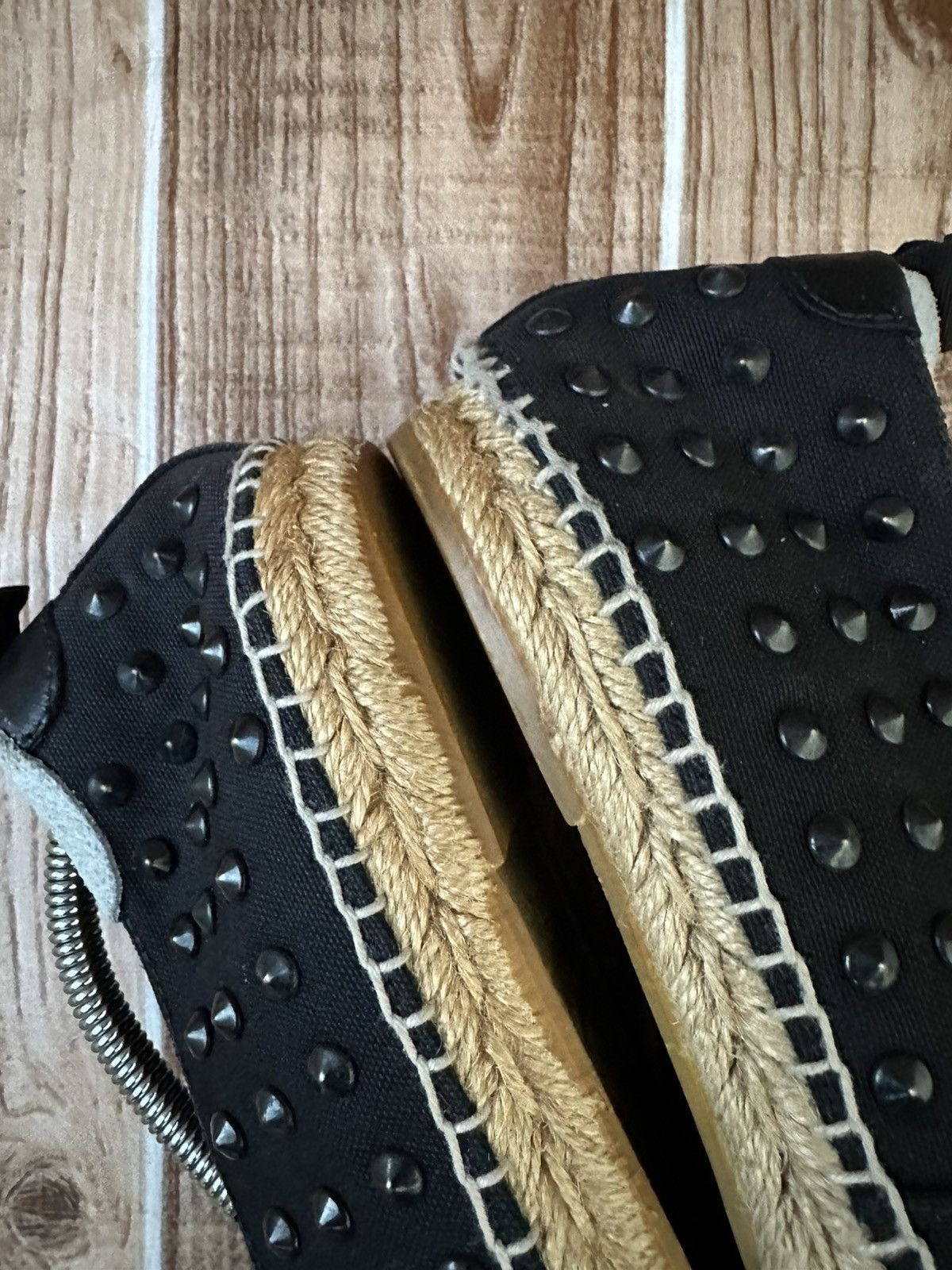 Saint Laurent Paris Saint Laurent Paris Hedi Slimane Black Studded Espadrilles Size US 9 / EU 42 - 15 Thumbnail