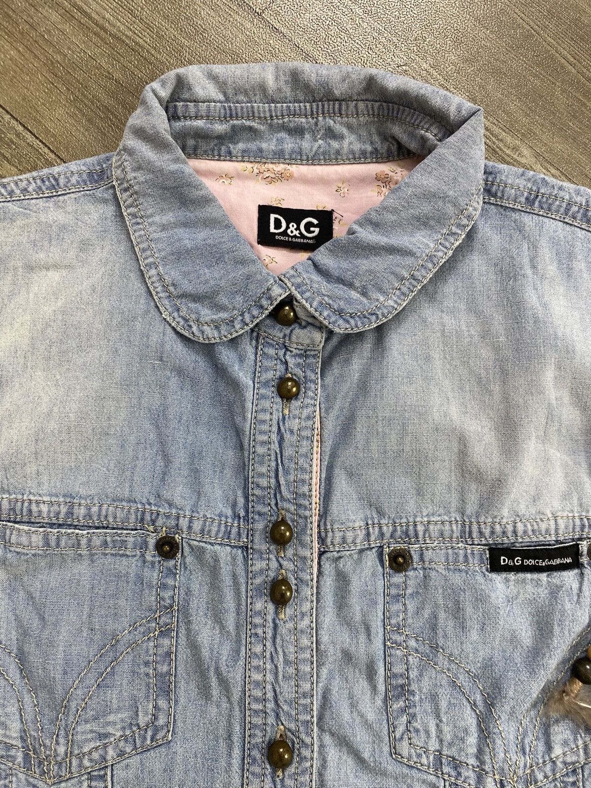 Dolce & Gabbana Luxury Dolce & Gabbana Denim Western Shirt Size XS / US 0-2 / IT 36-38 - 3 Thumbnail