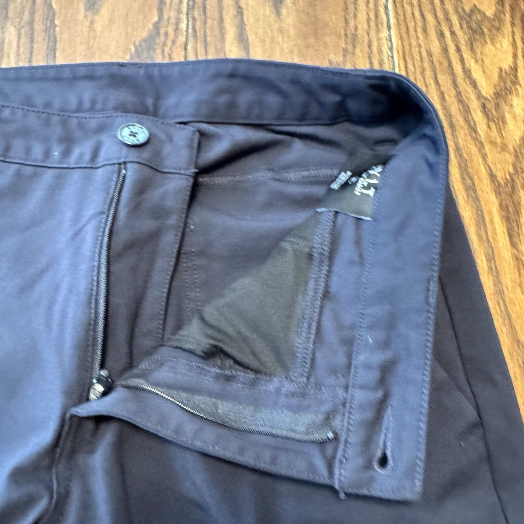 Vintage BYLT Premium Basics Pants Mens 33 Tall Navy Blue Everyday Pant 2.0 Regular Rise 10 Zip Button Chino Pockets Knit Stretch Casual Business Travel Size US 33 - 5 Thumbnail