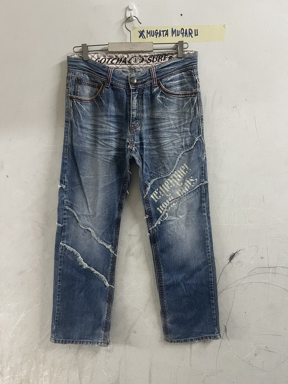 Designer × Japanese Brand × Vintage VINTAGE Y2K GOTCHA DISTRESSED DENIM PANT Size US 32 / EU 48 - 1 Thumbnail