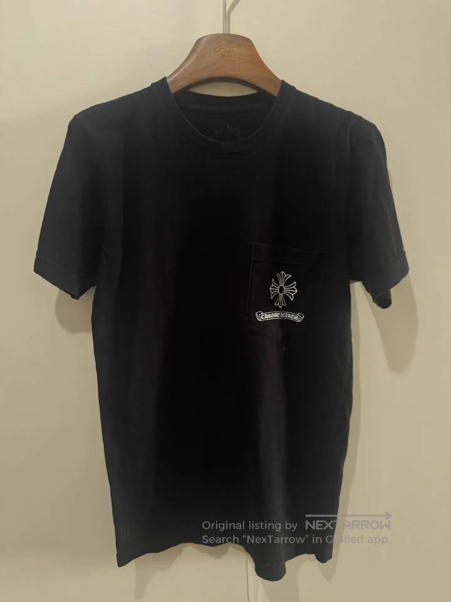 Chrome Hearts Black Short-Sleeve T-Shirt with Pocket Cross Design. Size US S / EU 44-46 / 1 - 1 Thumbnail