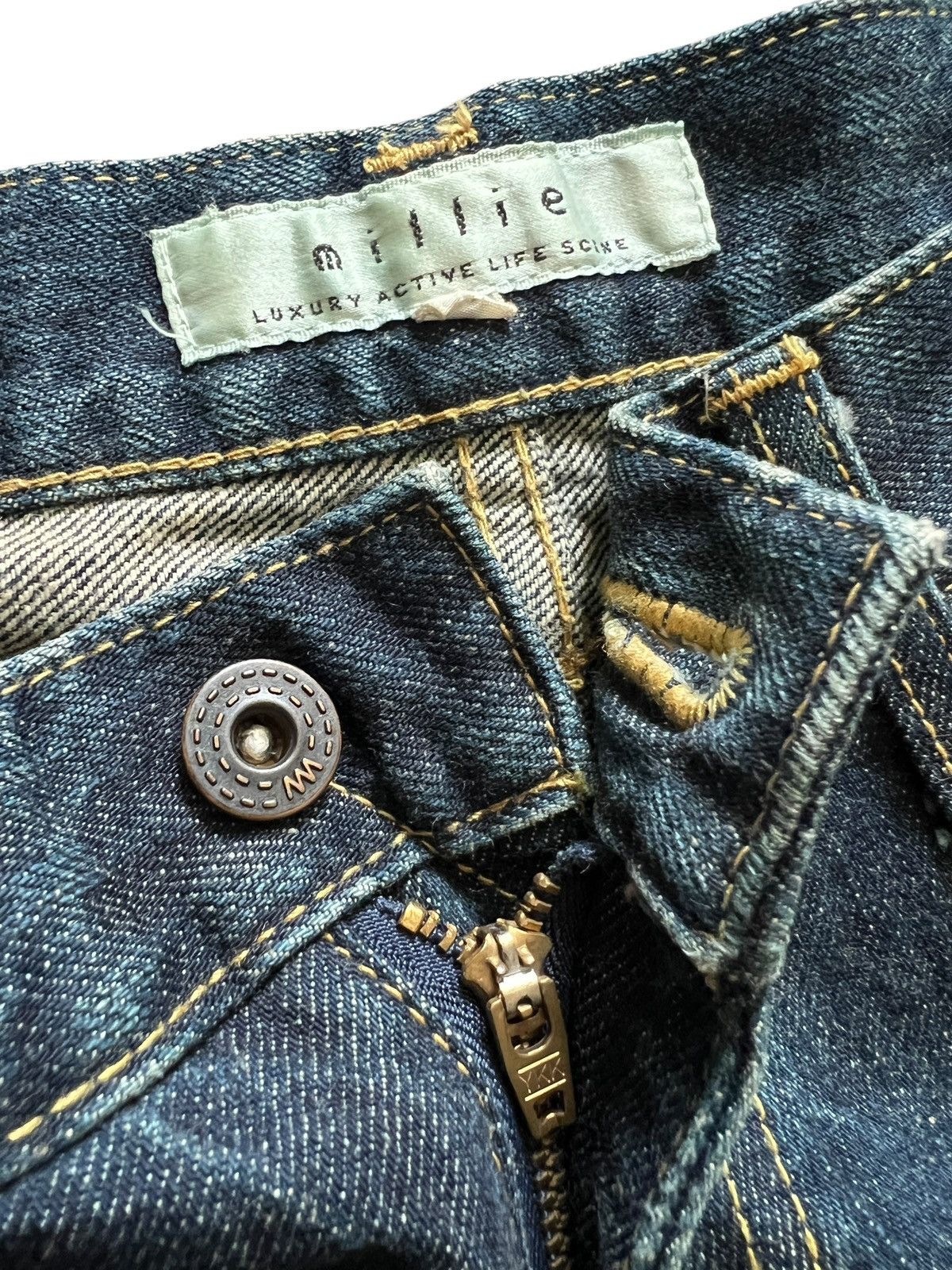 Japanese Brand 1990s Millie 🎌 Acid Touch Flare Denim Size US 32 / EU 48 - 11 Thumbnail