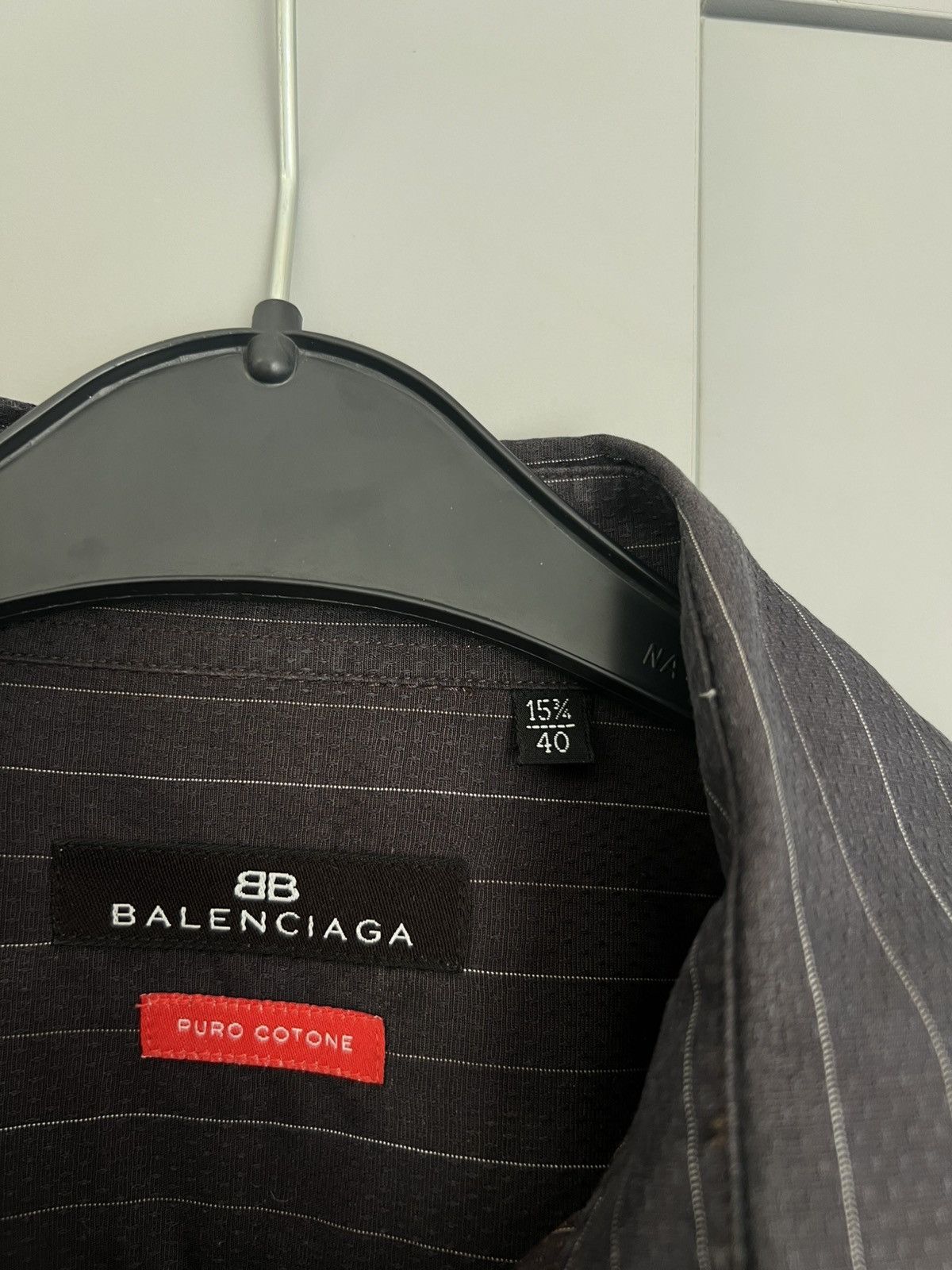 Balenciaga Balenciaga Men's Striped Cotton Button Up Shirt Size 15/40 Size US M / EU 48-50 / 2 - 7 Thumbnail