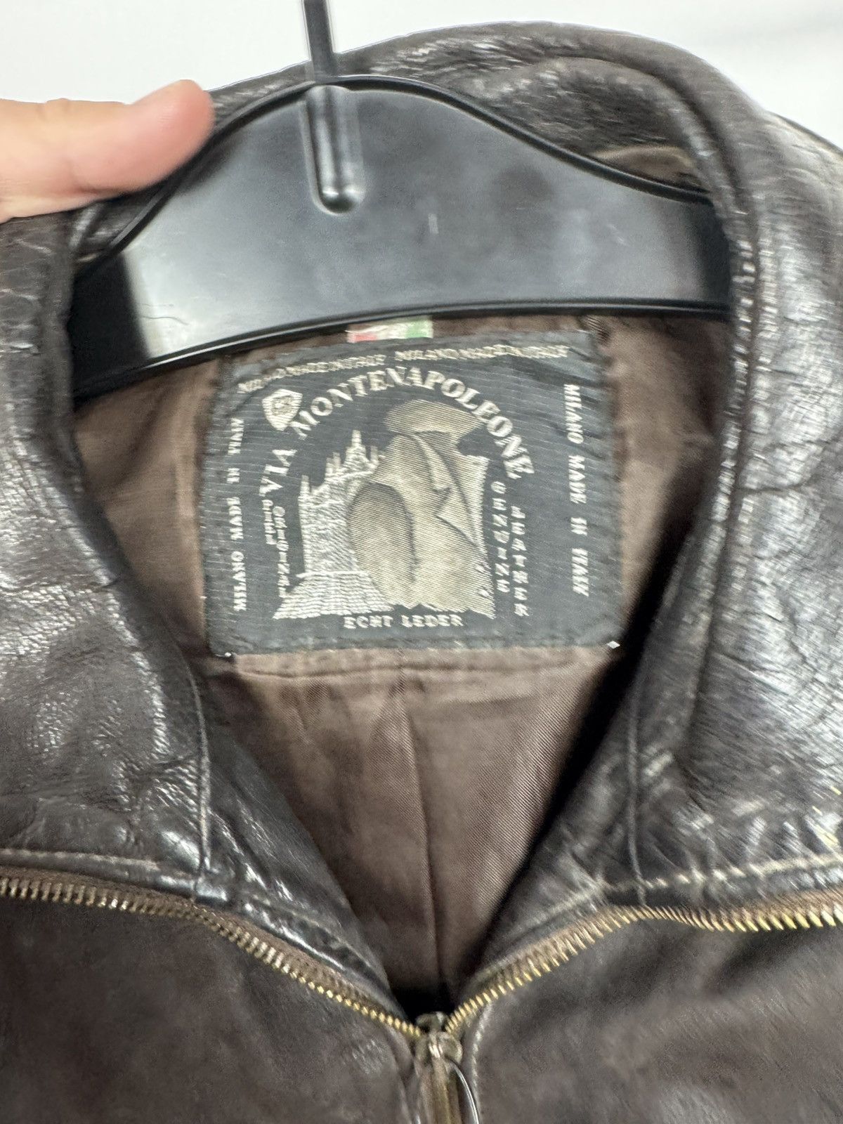 Leather Vintage Heavy Distressed Leather Jacket Brown Zip Biker Men Size US XL / EU 56 / 4 - 8 Thumbnail