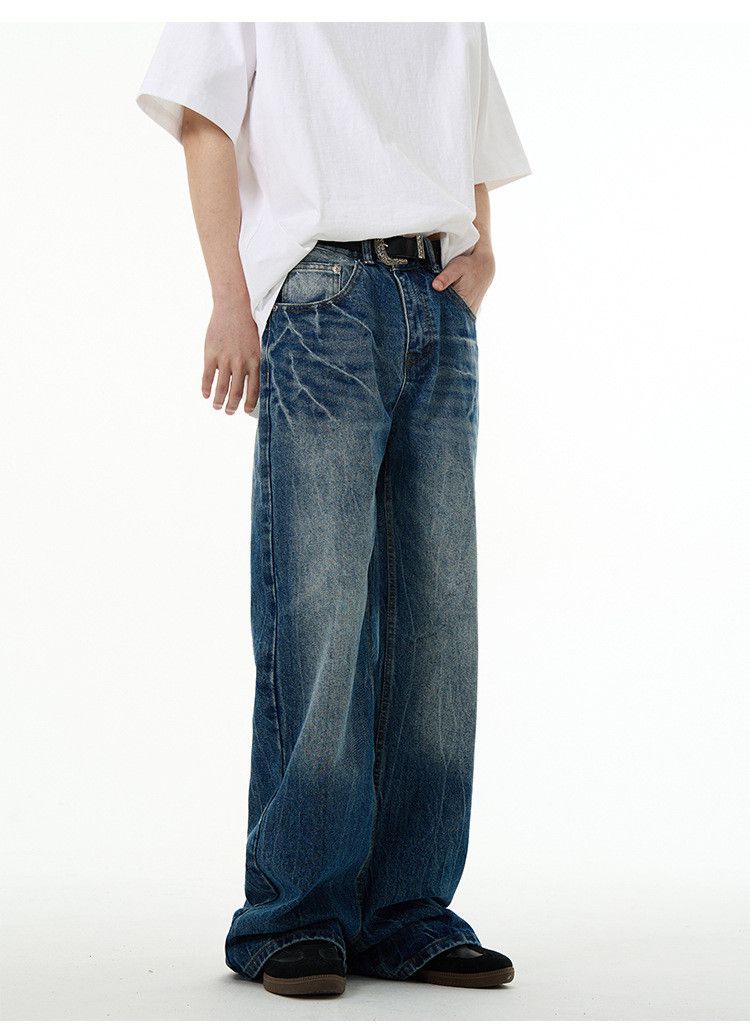 Japanese Brand × Jean Men's American retro lightning pattern loose jeans Size US 32 / EU 48 - 3 Thumbnail