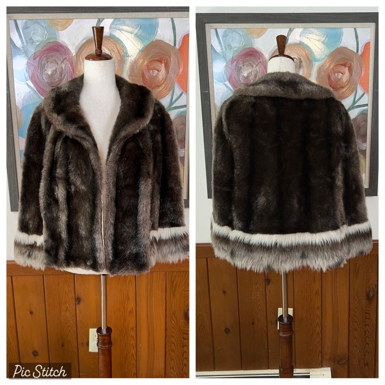 Vintage popular GLENOIT Faux Fur Cape