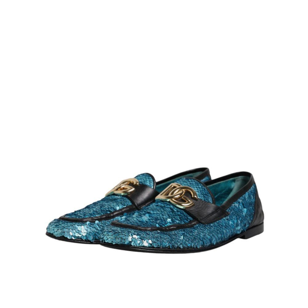 Dolce & Gabbana Dolce & Gabbana Blue Sequined Loafers Formal Dress Shoes Size US 7 / EU 40 - 4 Thumbnail