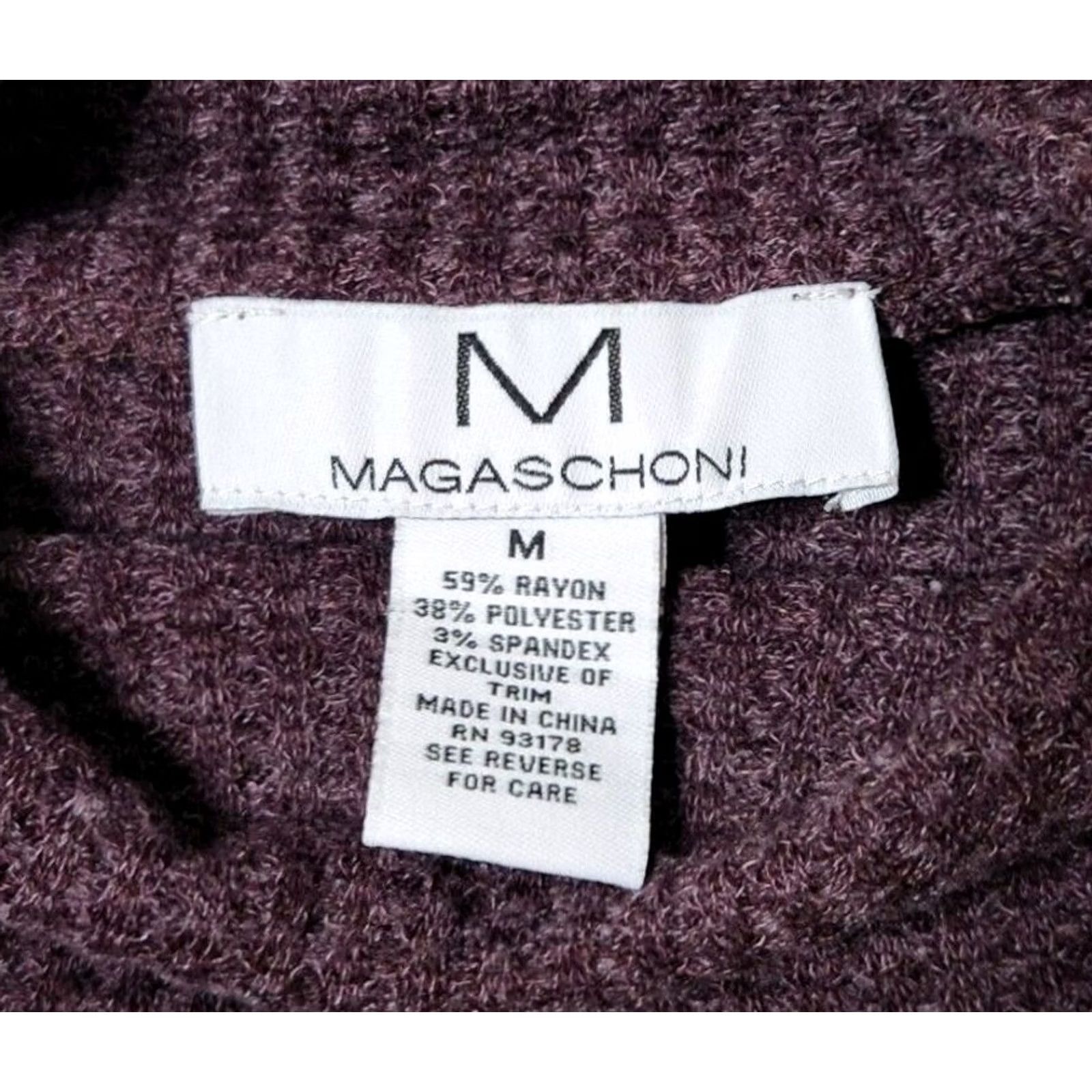 Vintage Magaschoni Sweater Shirt Womens M Mock Neck Knit Pullover Long Sleeve Purple Size M / US 6-8 / IT 42-44 - 6 Thumbnail