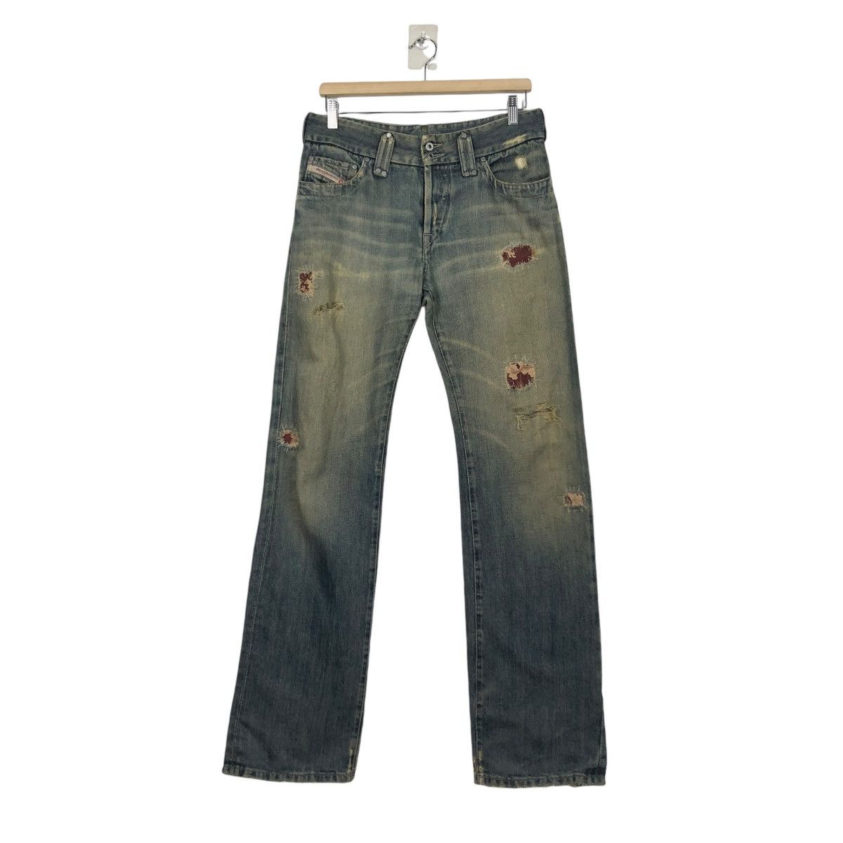 Diesel 🔥DISTRESSED RUSTY DESIGN DIESEL DENIM JEANS PATCHWORK Size US 32 / EU 48 - 3 Thumbnail