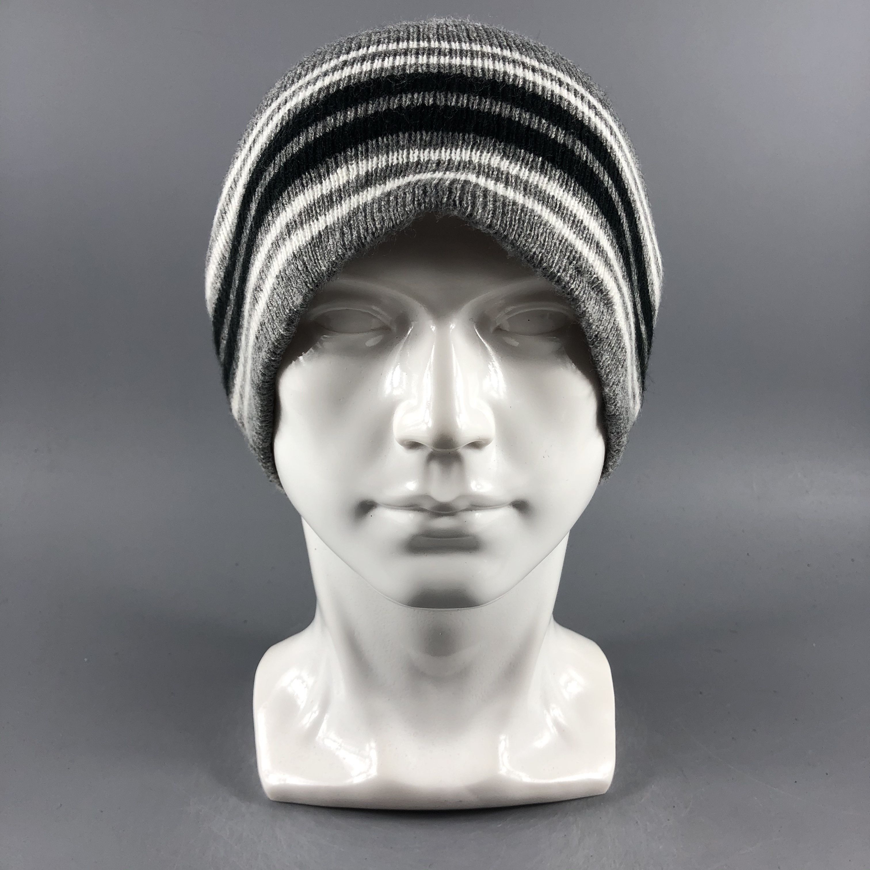 Other × Vintage Unknown Stripe Minimalist Beanie Snow Hat Snow Cap -D067 Size ONE SIZE - 5 Thumbnail
