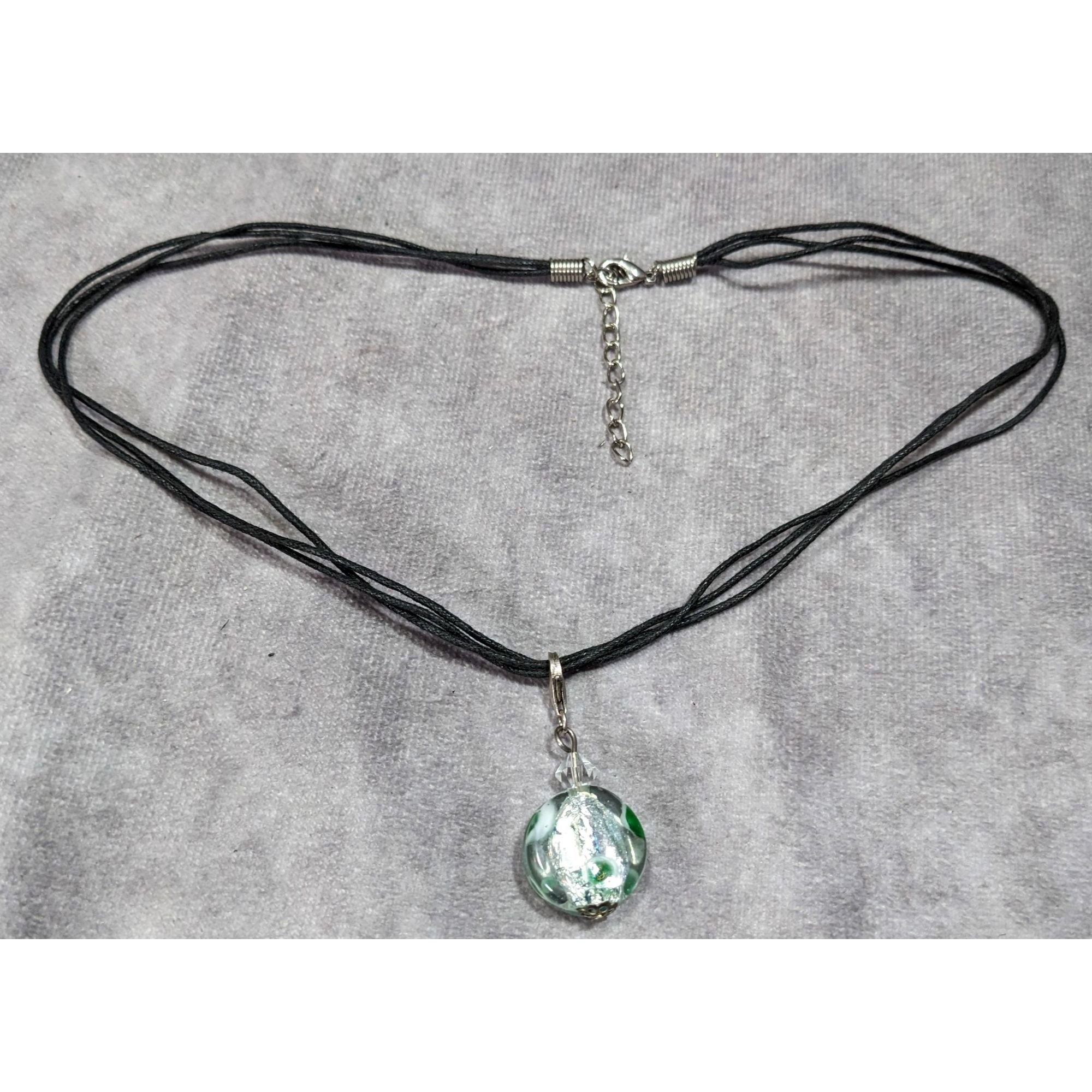 Other Candycore Glass Pendant Necklace Clear Green Polka Dots And Size ONE SIZE - 5 Thumbnail