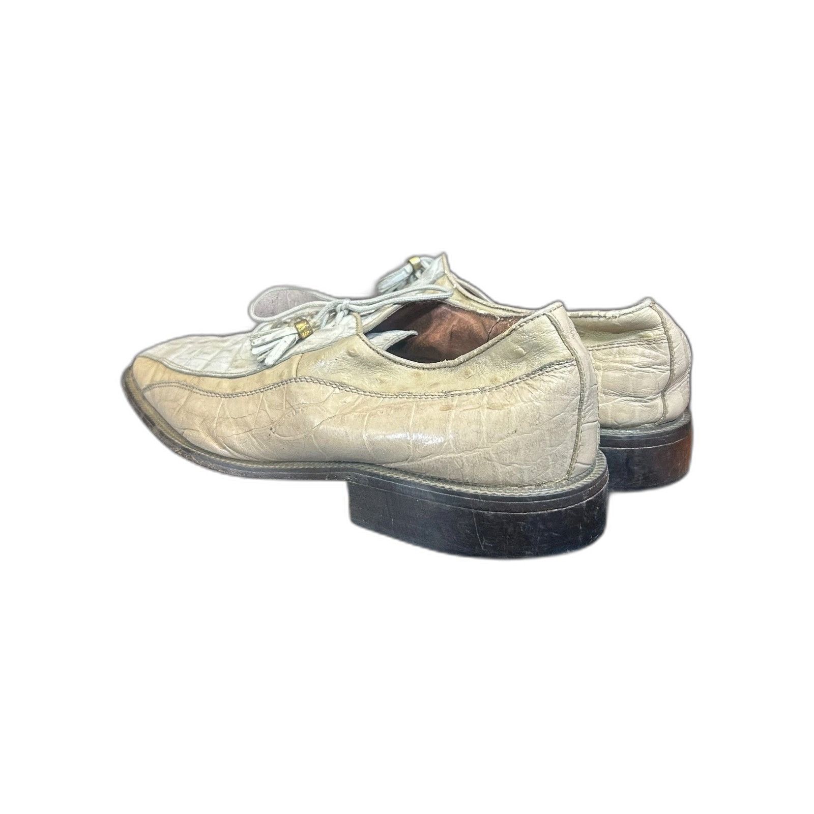 Vintage Marco Vicci Alligator Skin White Oxford Dress Shoe Square To Size US 11 / EU 44 - 7 Thumbnail