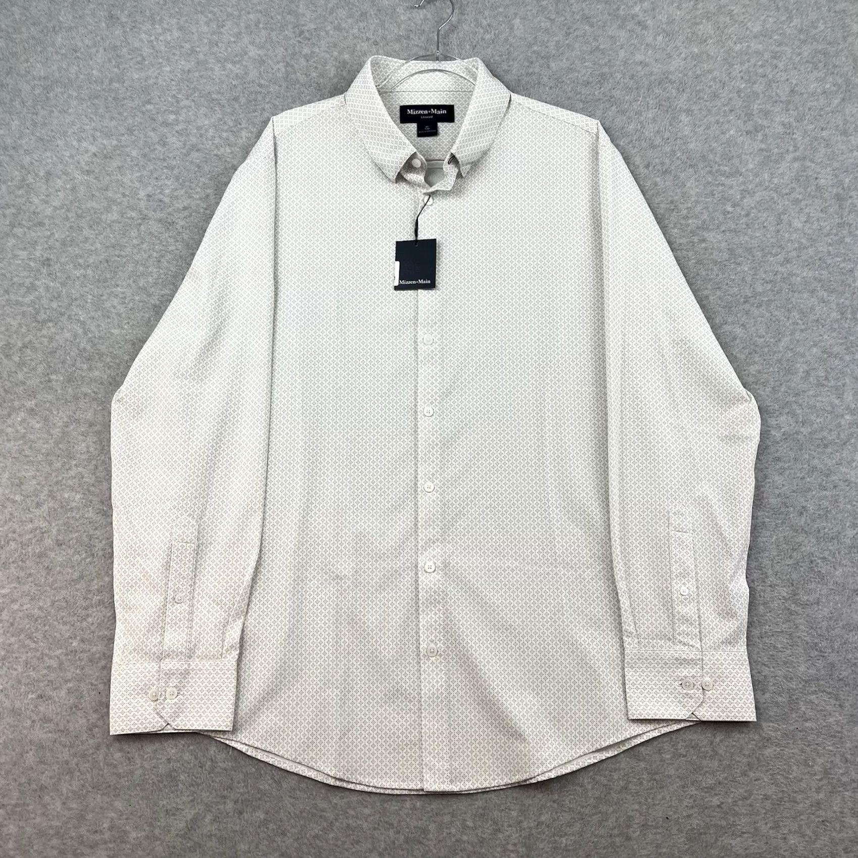 Mizzen+Main Mizzen+Main Shirt NEW NWT Mens XL White Circle Pattern Trim Fit LS Stretch Size US XL / EU 56 / 4 - 3 Thumbnail