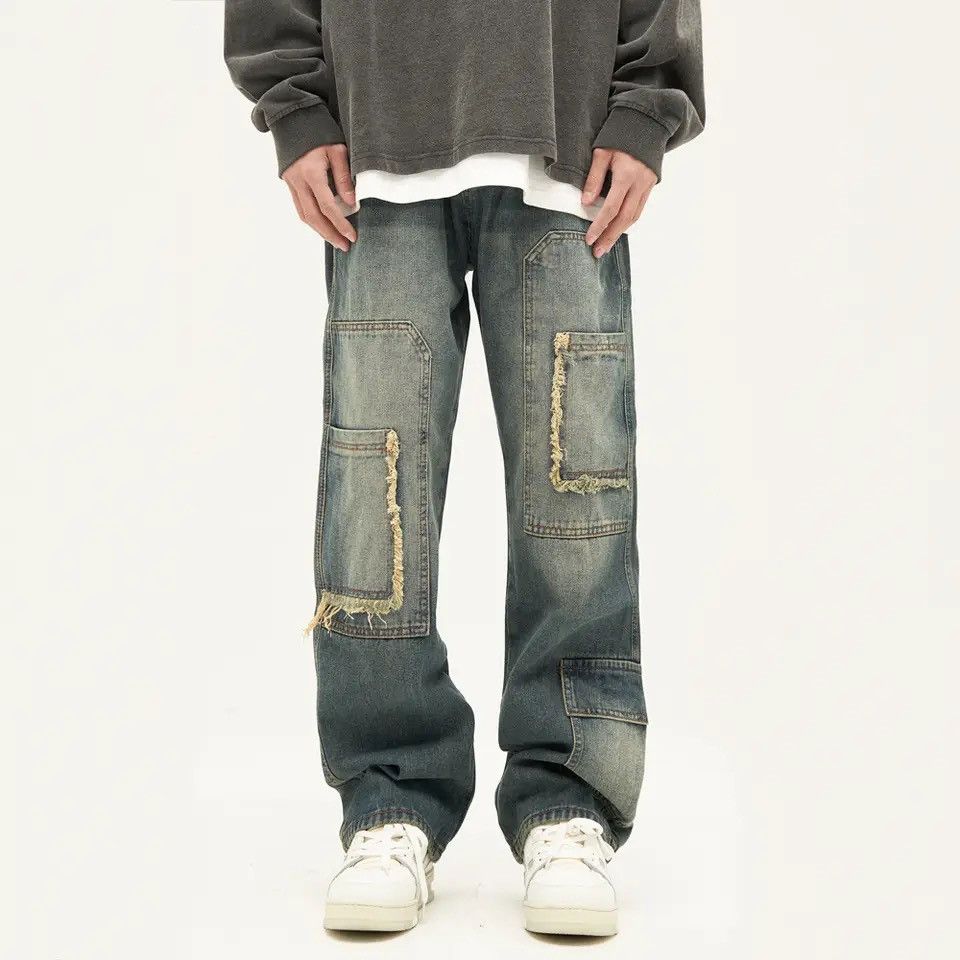 Japanese Brand × Vintage Jeans wide leg luxury baggy straight hip-hop style pants Y2k Size US 32 / EU 48 - 1 Thumbnail