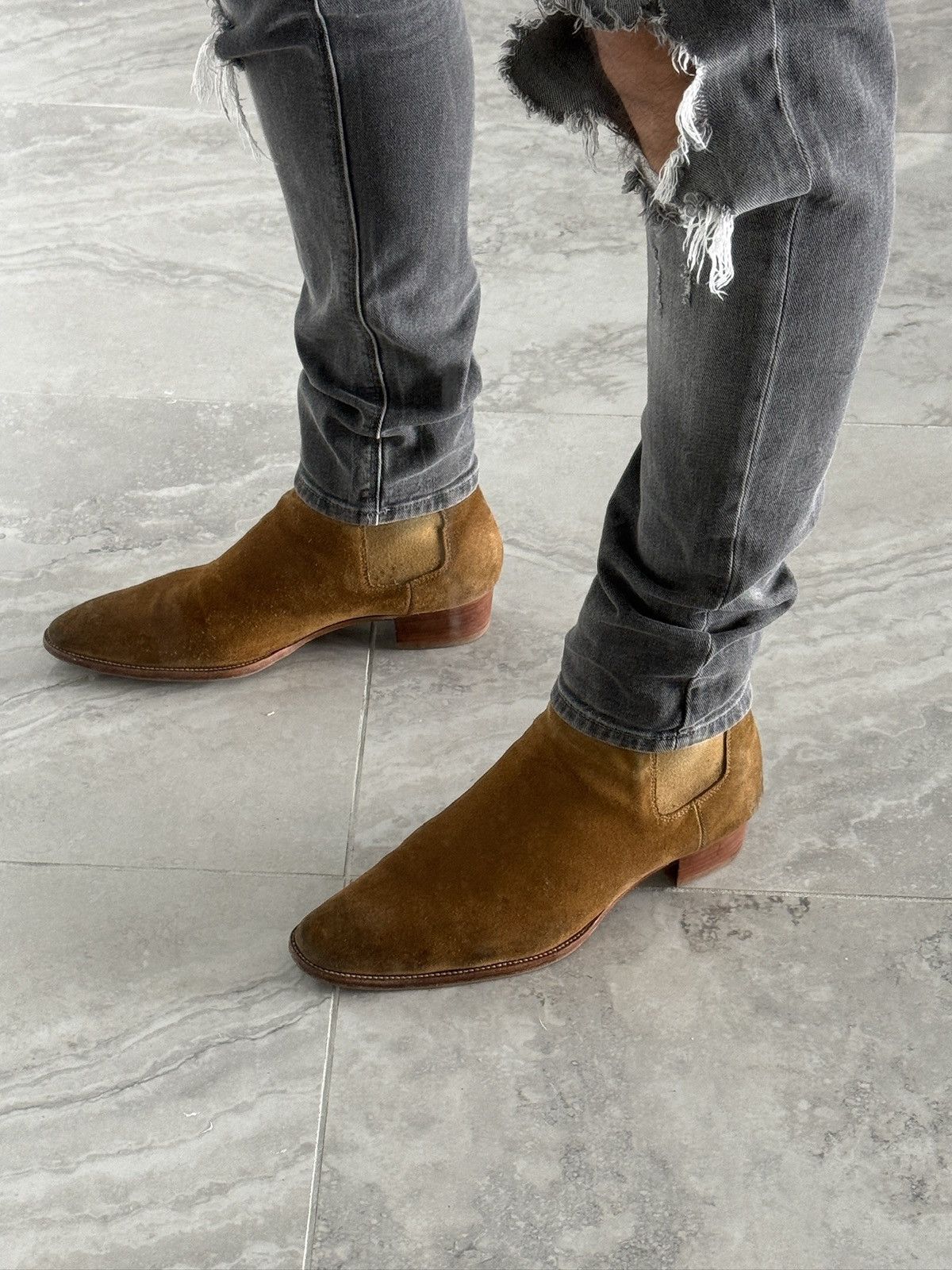 Saint Laurent Paris Hedi Slimane Era Chelsea Wyatt 40 suede boots Size US 13 / EU 46 - 6 Thumbnail
