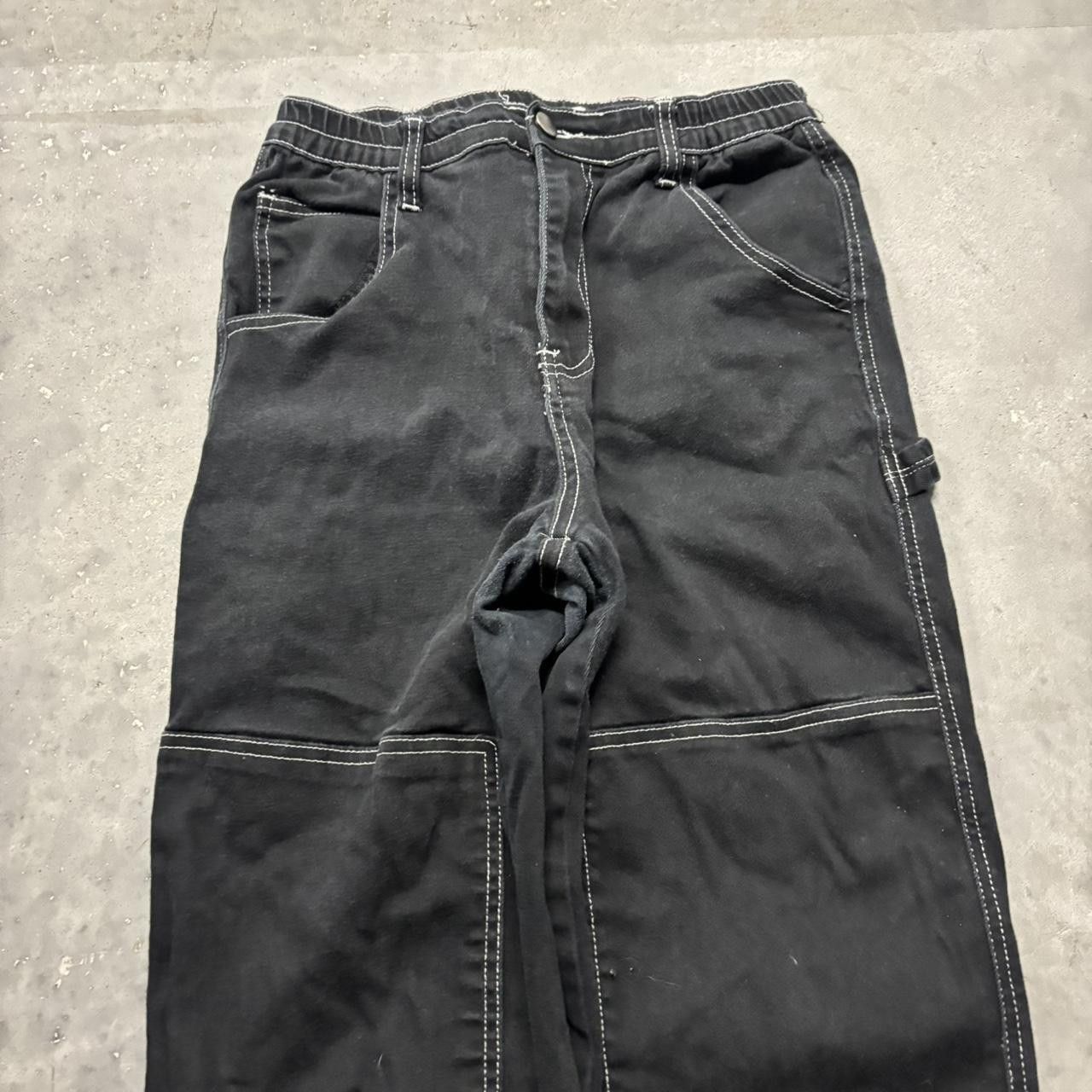 Japanese Brand × Vintage Crazy Vintage Y2K/2000s Black Carpenter Streetwear Skater Pants! Size US 28 / EU 44 - 5 Thumbnail
