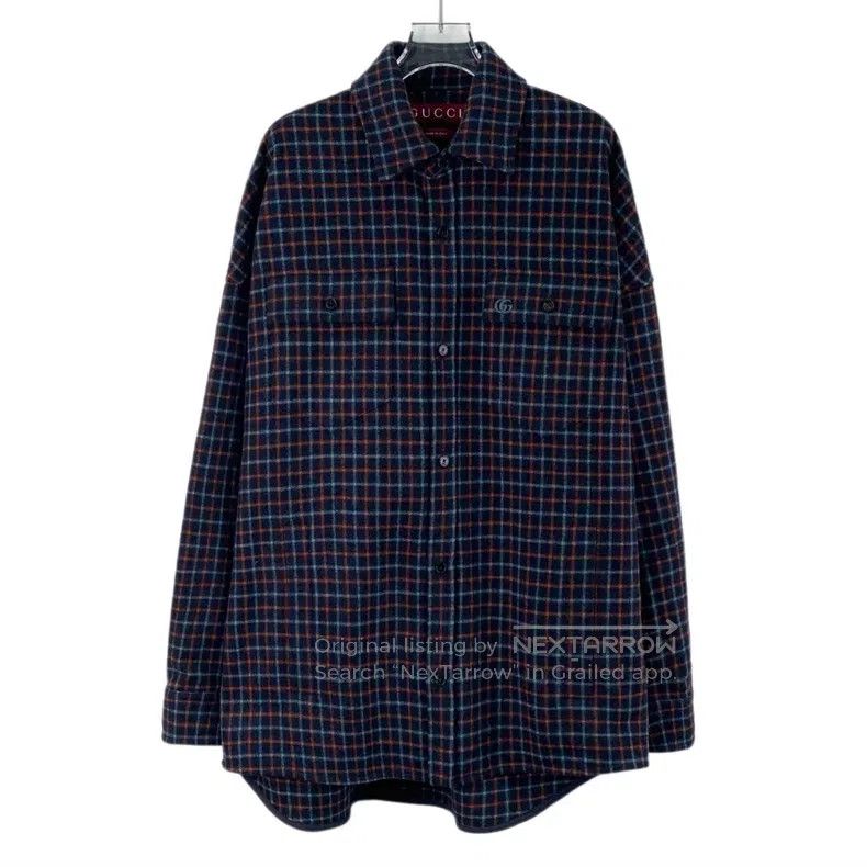 Gucci Gucci Colour-matched double G embroidered plaid wool lapel Size US S / EU 44-46 / 1 - 1 Thumbnail