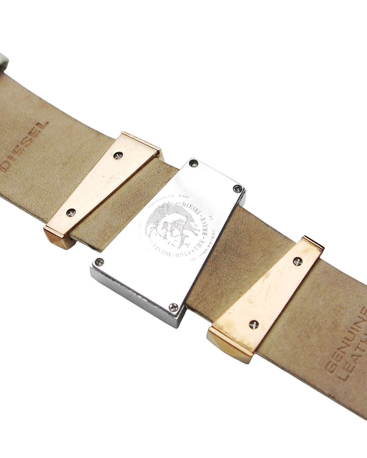 2000S DIESEL GEOMETRIC LEATHER WATCH – METAL ACCENTS