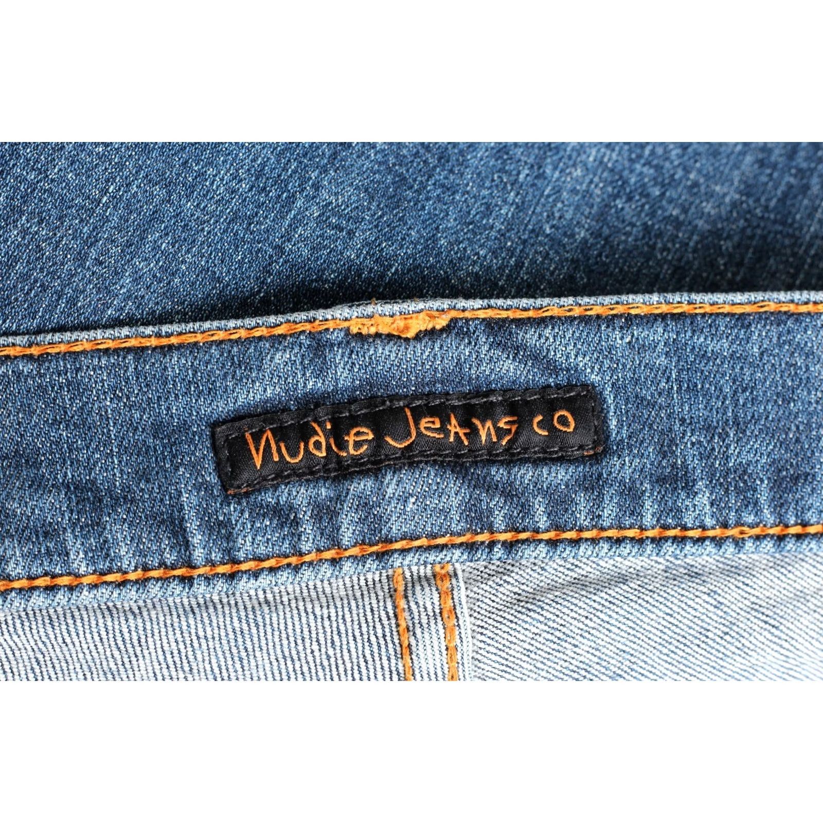 Nudie Jeans NUDIE JEANS GRIM TIM Jeans Men Slim Straight Stretch W30 L32 Blue 5-Pocket Denim 30/32 Medium Rise 10-12in Adult Mens Size US 30 / EU 46 - 6 Thumbnail