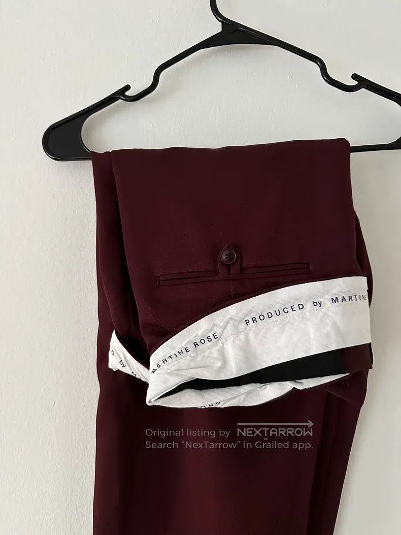 Martine Rose Martine Rose Wine-red flip-edged trousers, boots and trous Size US 34 / EU 50 - 3 Thumbnail
