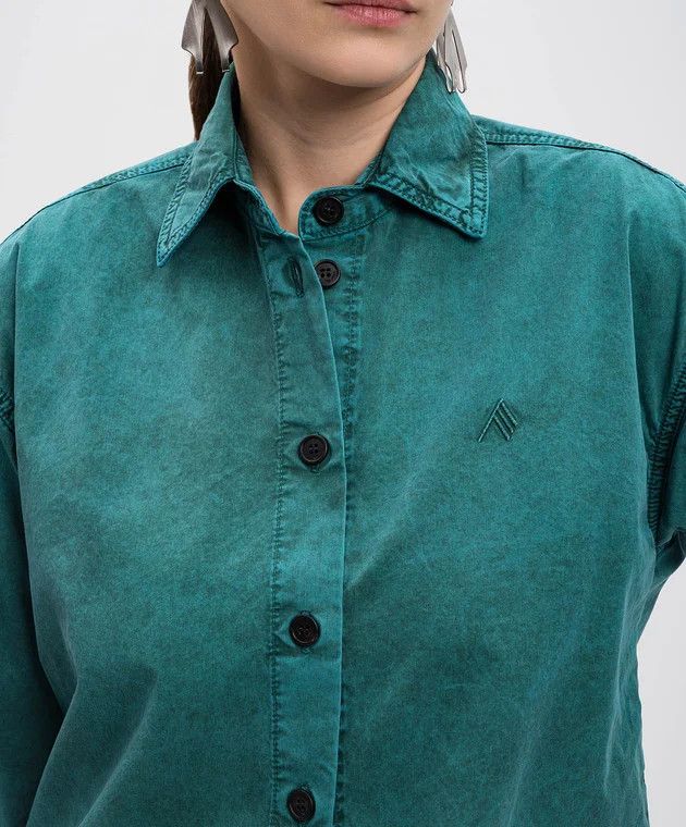 The Attico o1mle0426 Button Shirt in Green Size M / US 6-8 / IT 42-44 - 5 Thumbnail