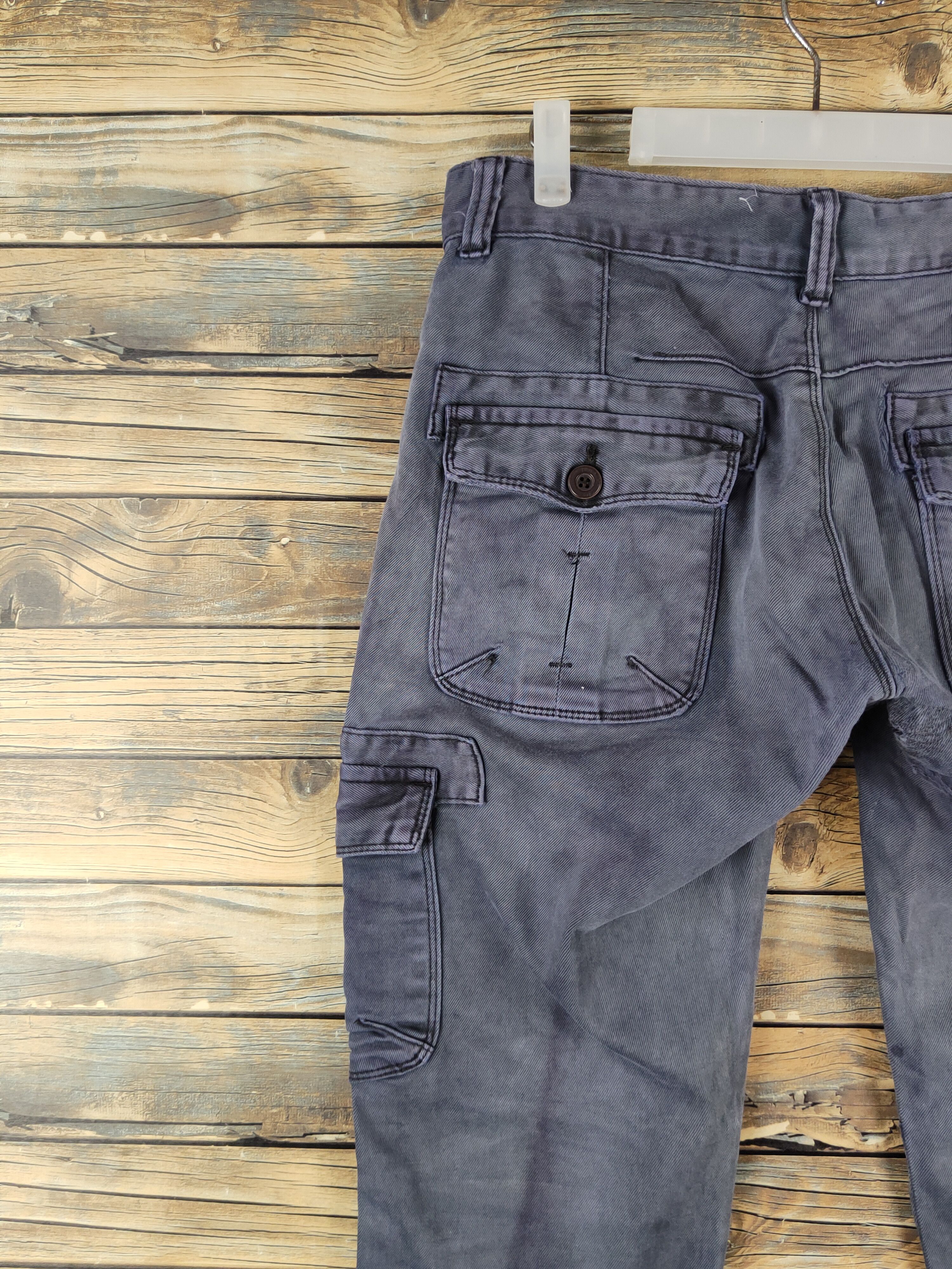 Japanese Brand DL Adorable Navy Faded Multipocket Tactical Cargo Pants #301 Size US 31 - 9 Thumbnail