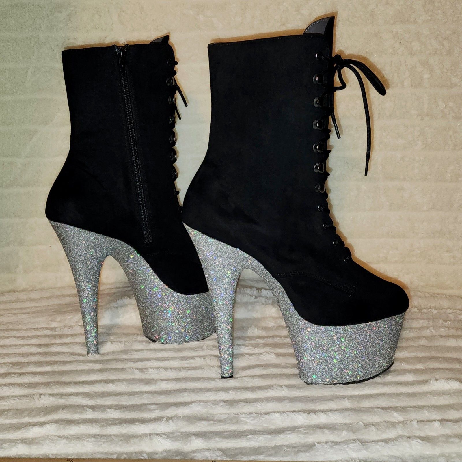 Other Adore 1020FSMG Black FS Hologram Glitter 7" High Heel Platfo Size US 11 / IT 41 - 6 Thumbnail