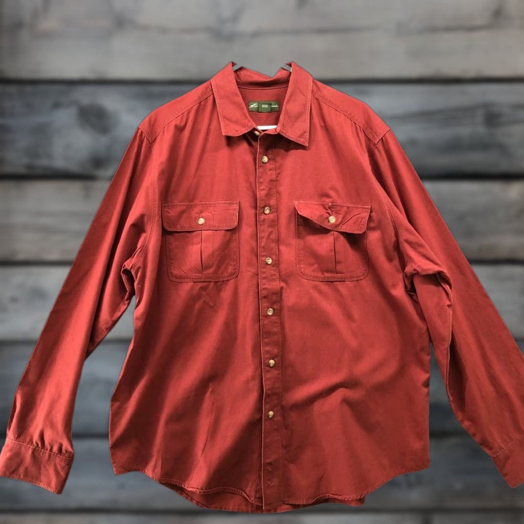 Eddie Bauer Eddie Bauer Twill Shirt Mens XL Brown Cotton Long Sleeve Button-Up Outdoor Workwear Size US XL / EU 56 / 4 - 1 Thumbnail