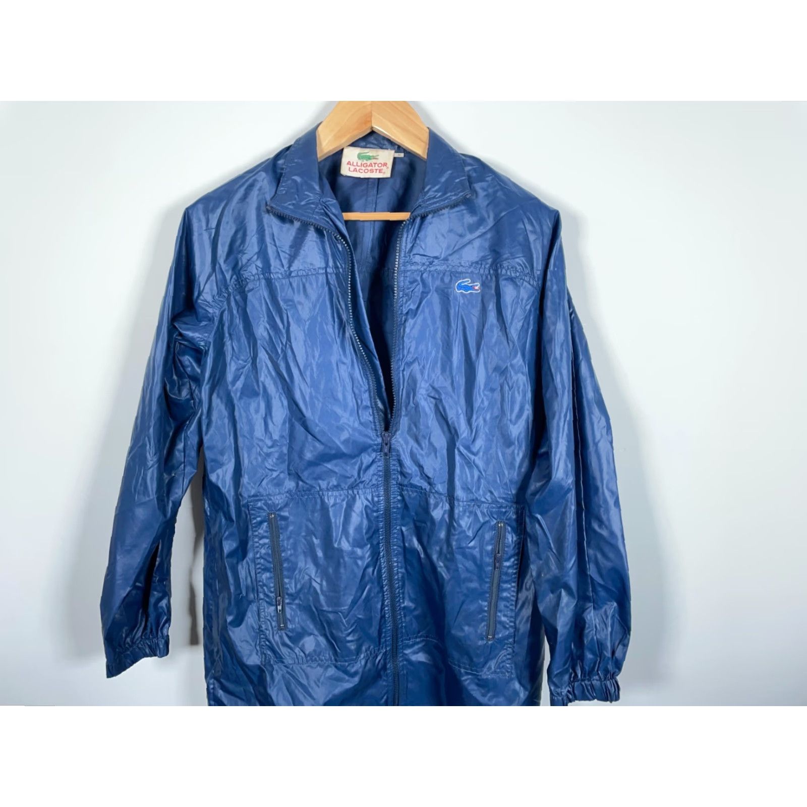 Lacoste VINTAGE Lacoste Windbreaker Jacket Blue Dark Alligator Logo Zip Up 80s Medium Mens Size US M / EU 48-50 / 2 - 4 Thumbnail